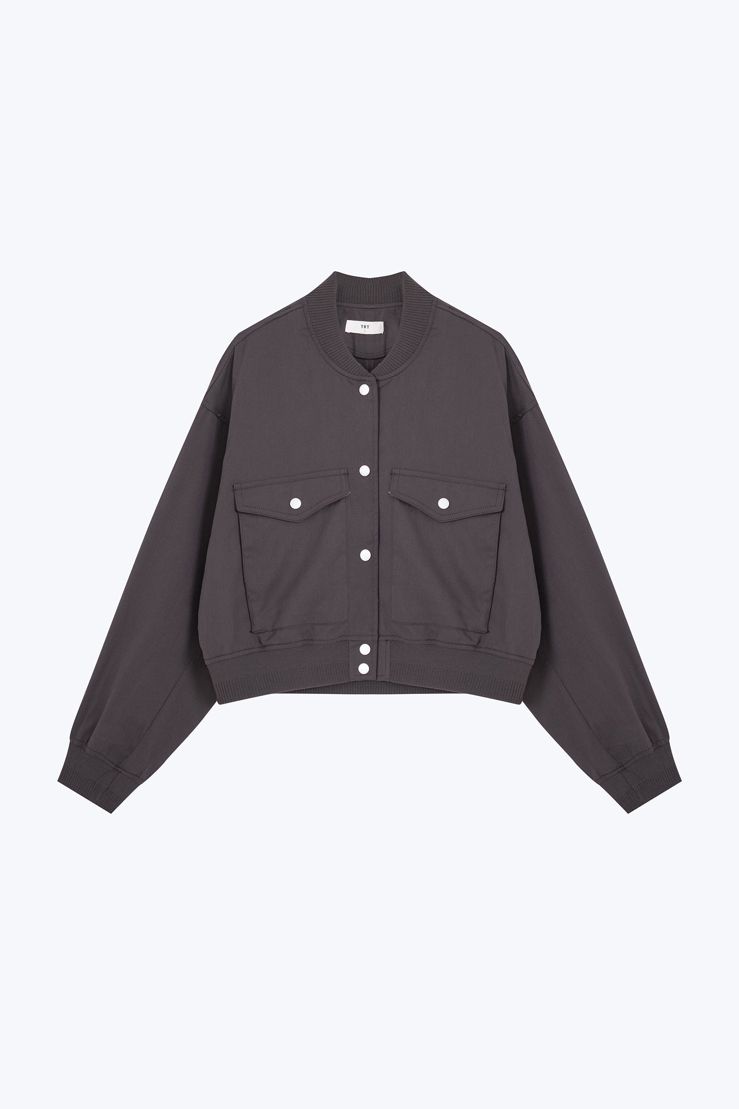 Cropped Cargo Jacket - Charcoal