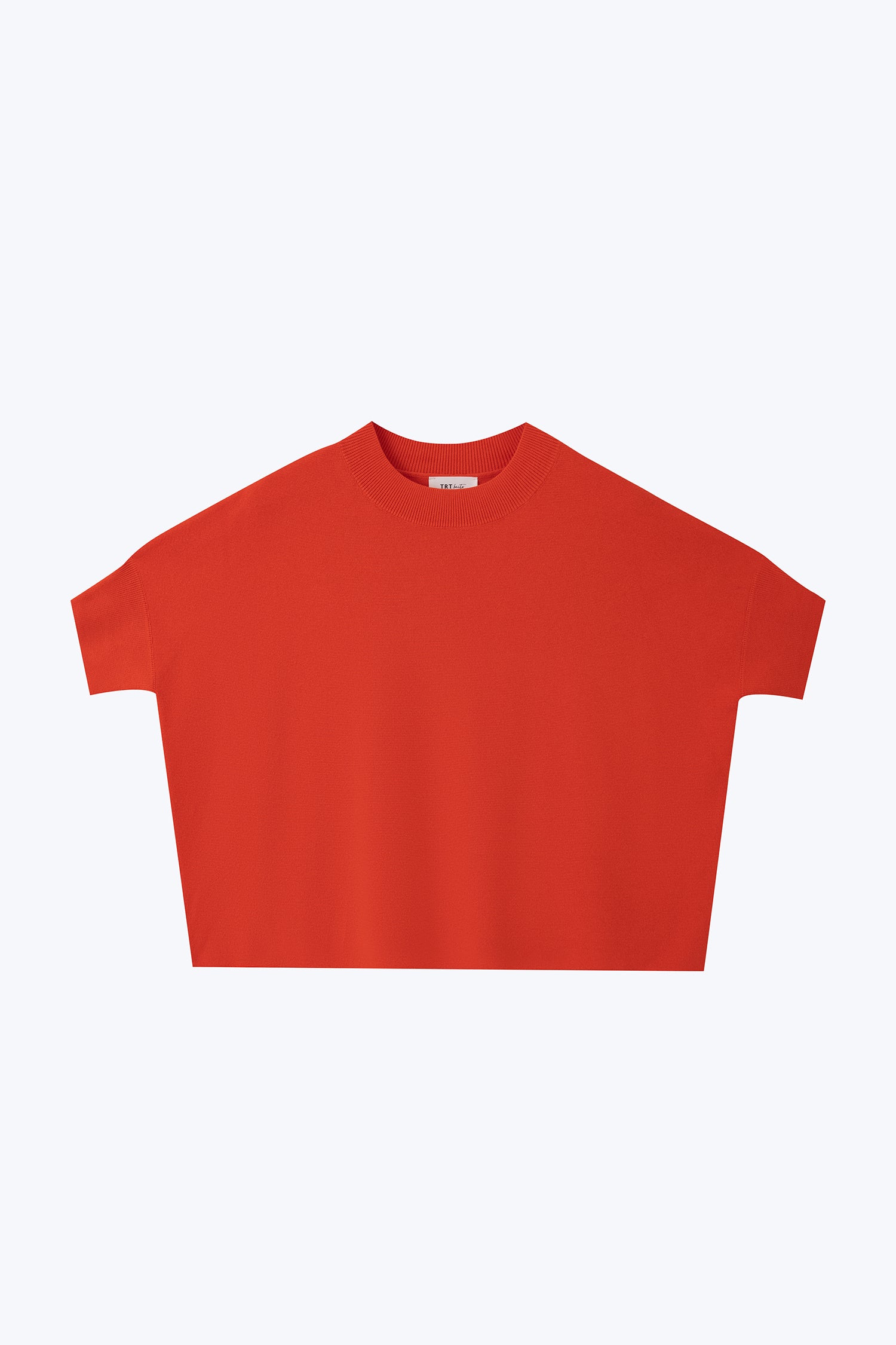 Wide Cut Knit Top - Vermillion