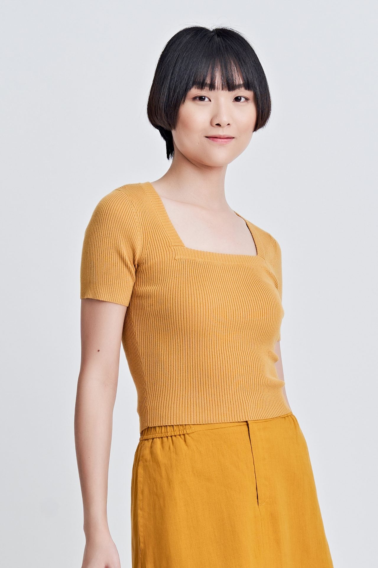Knitted Square Neck Top