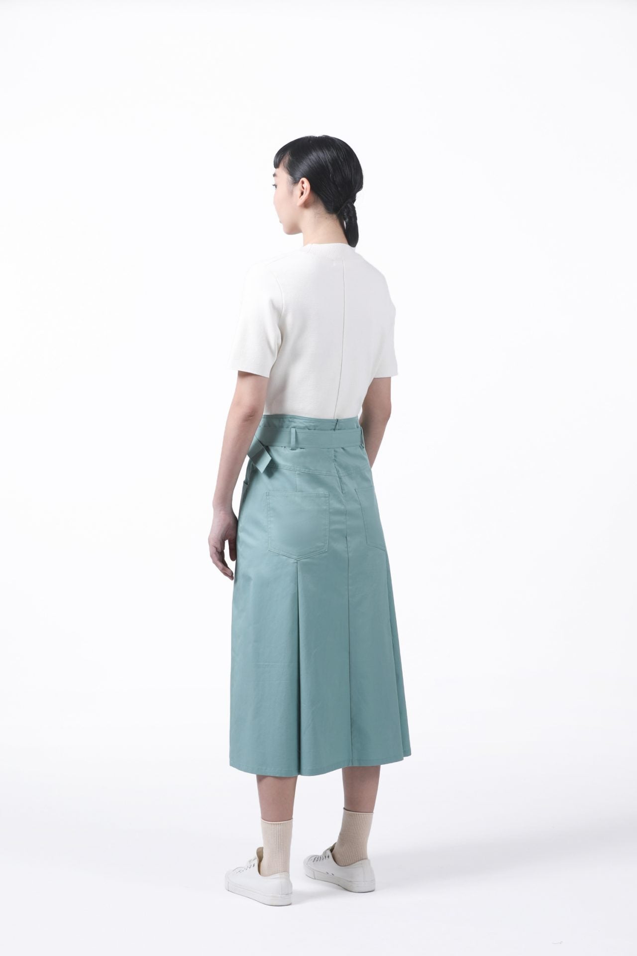 Knitted Ribbed Collar Top - Cream