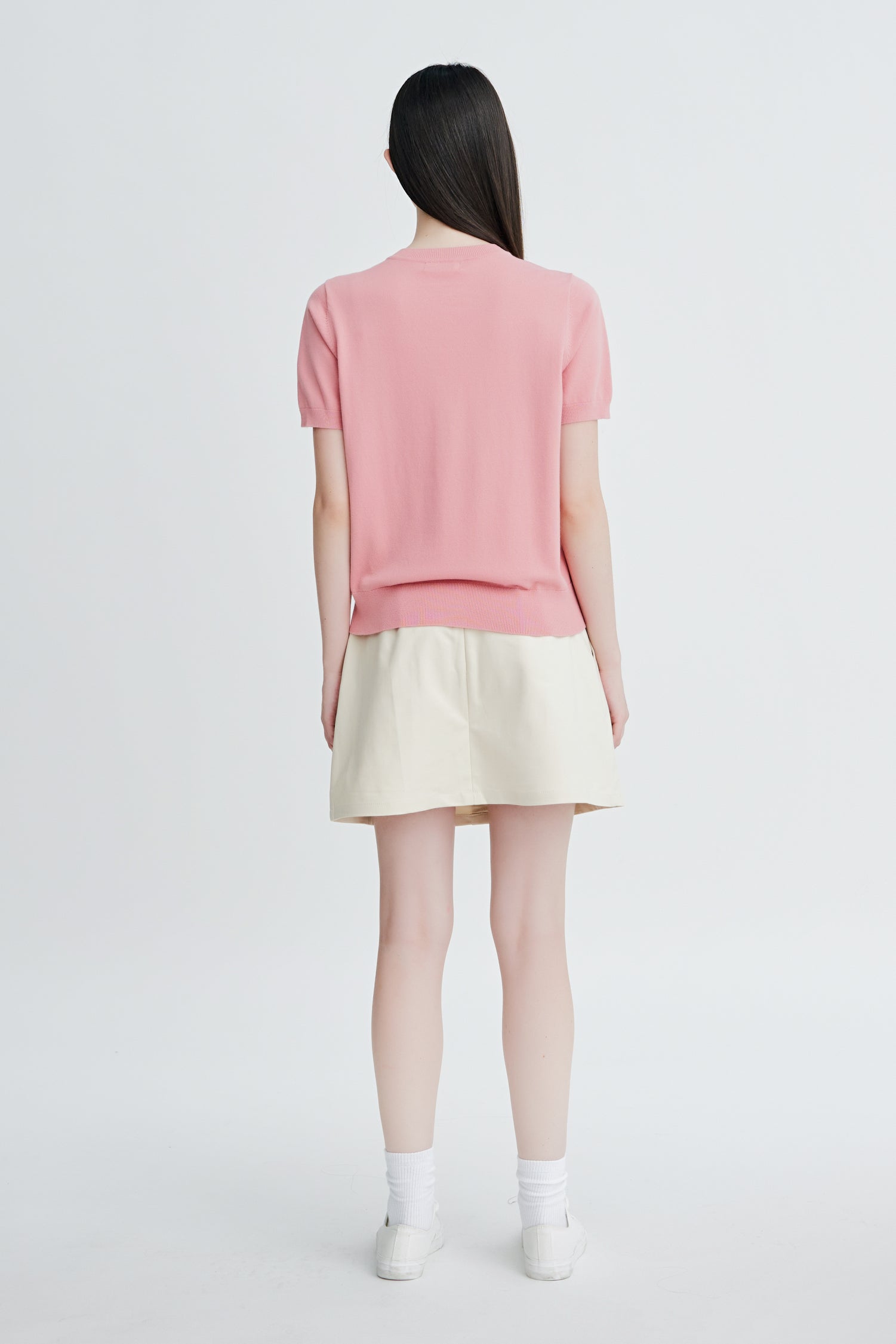 Shoulder Buttons Knit Top - Blush