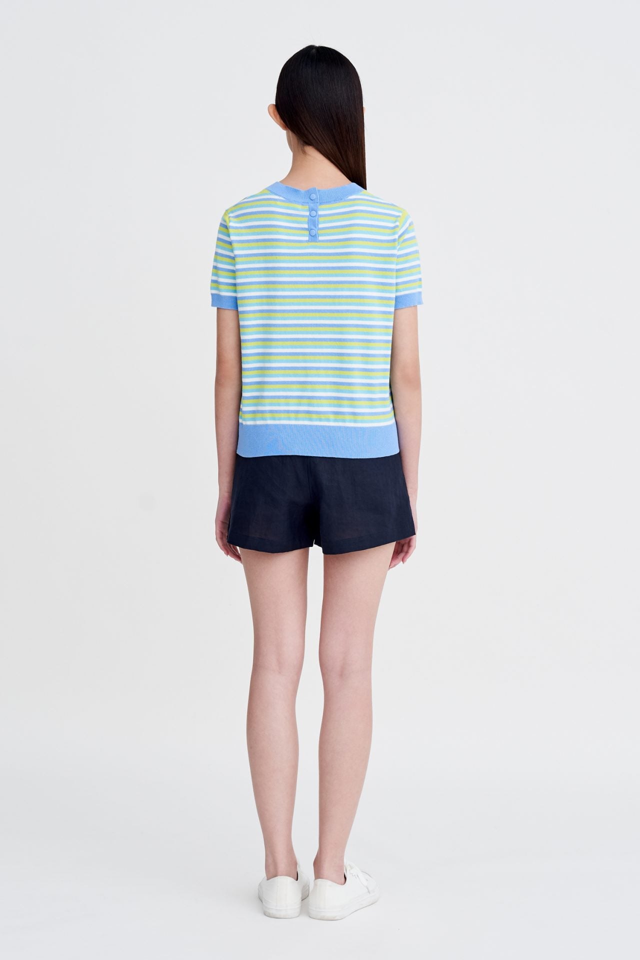Knitted Striped Top - Sky Stripes