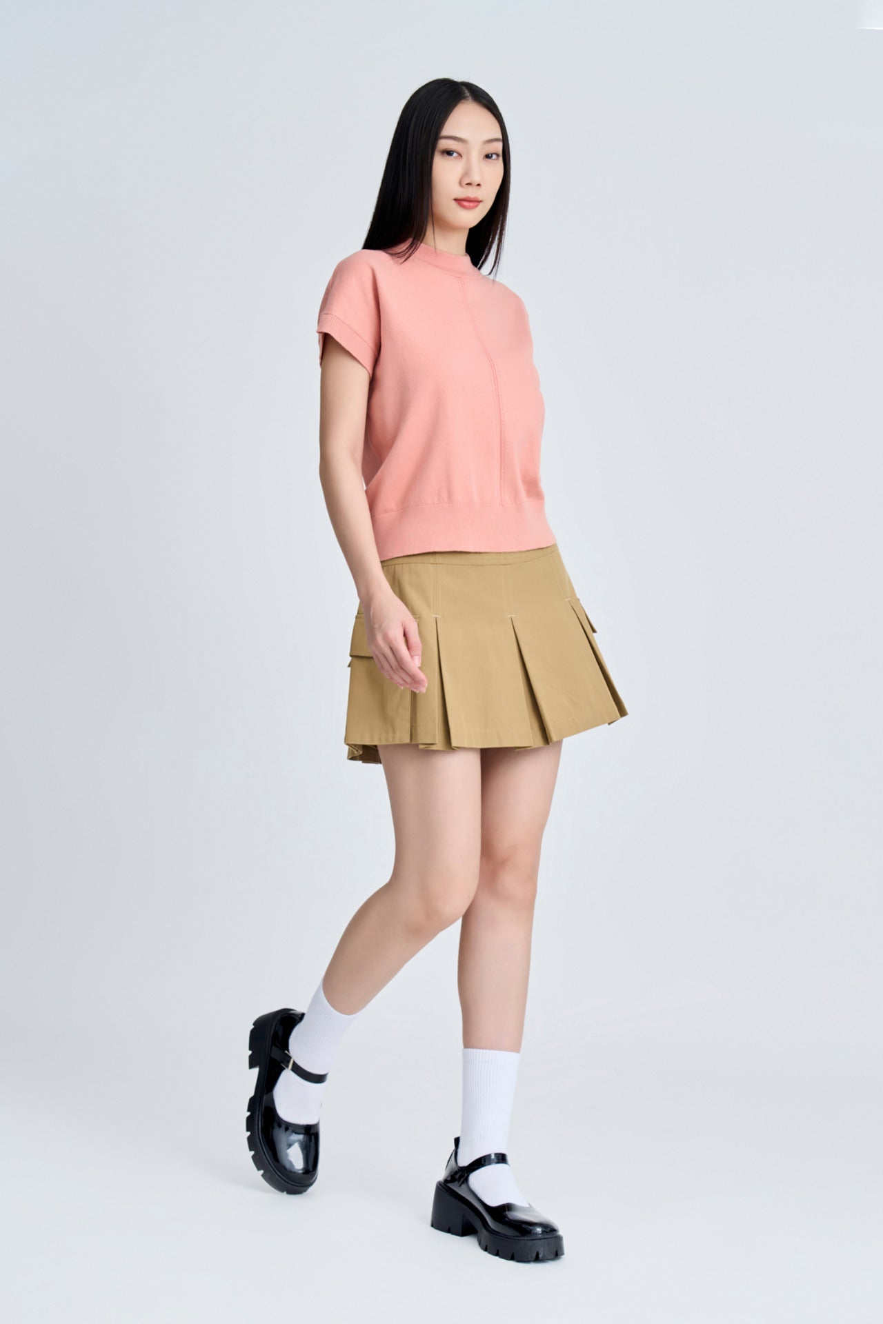 Knitted Cap Sleeve Top - Blush