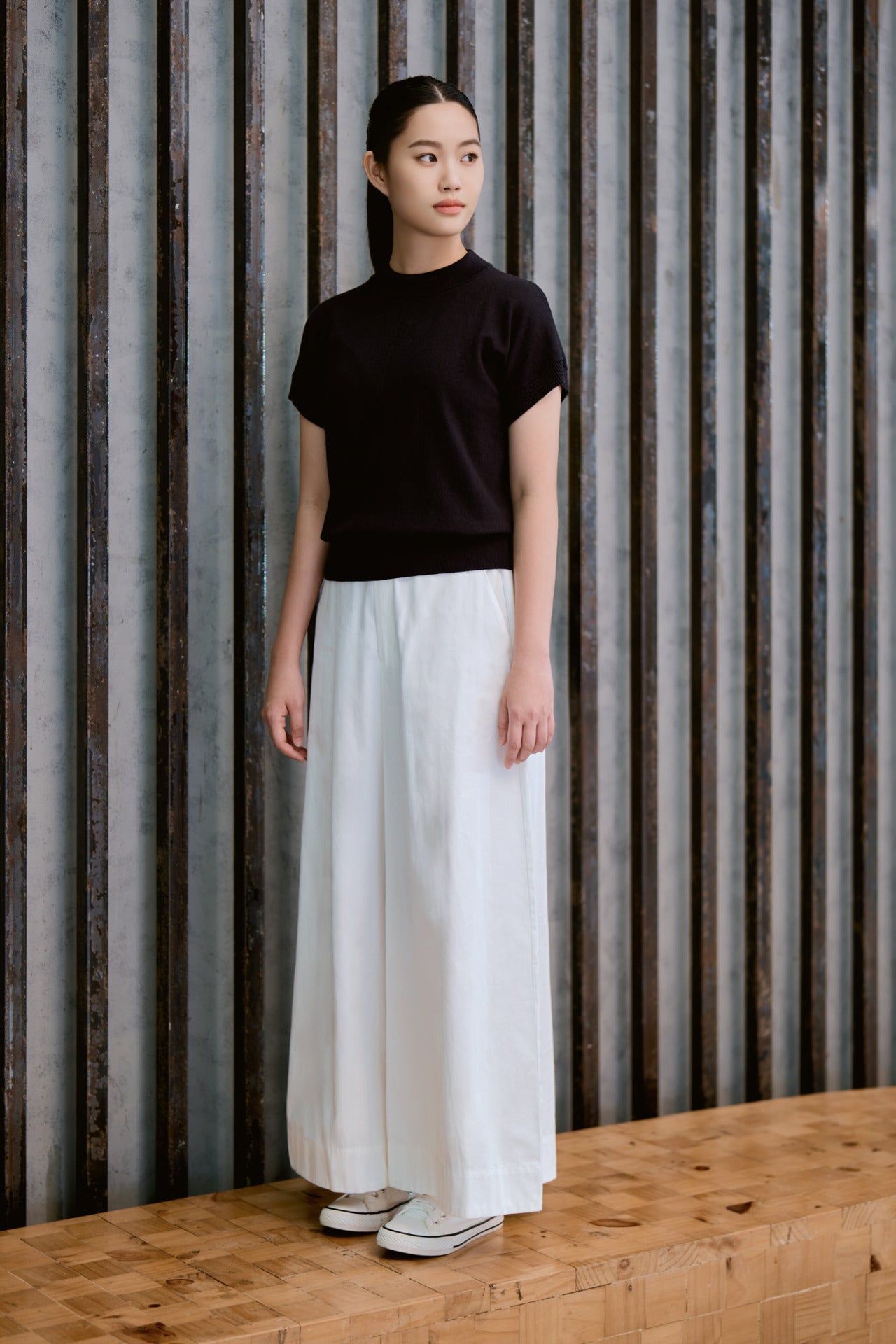 Knitted Cap Sleeve Top - Navy