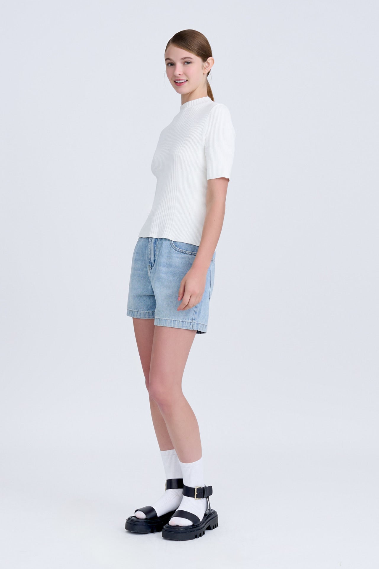 Knitted Ribbed Top - Cream