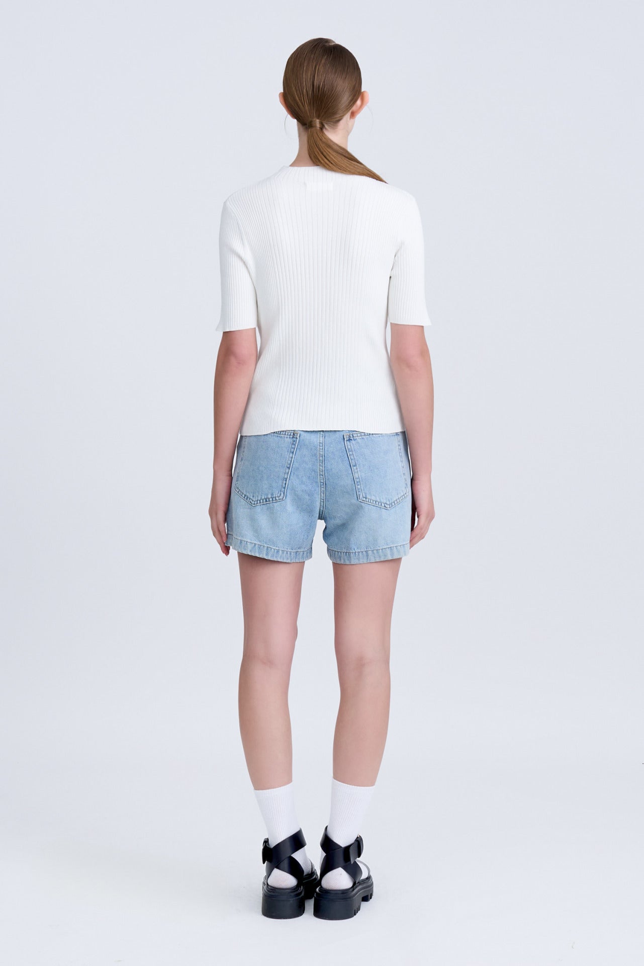 Knitted Ribbed Top - Cream