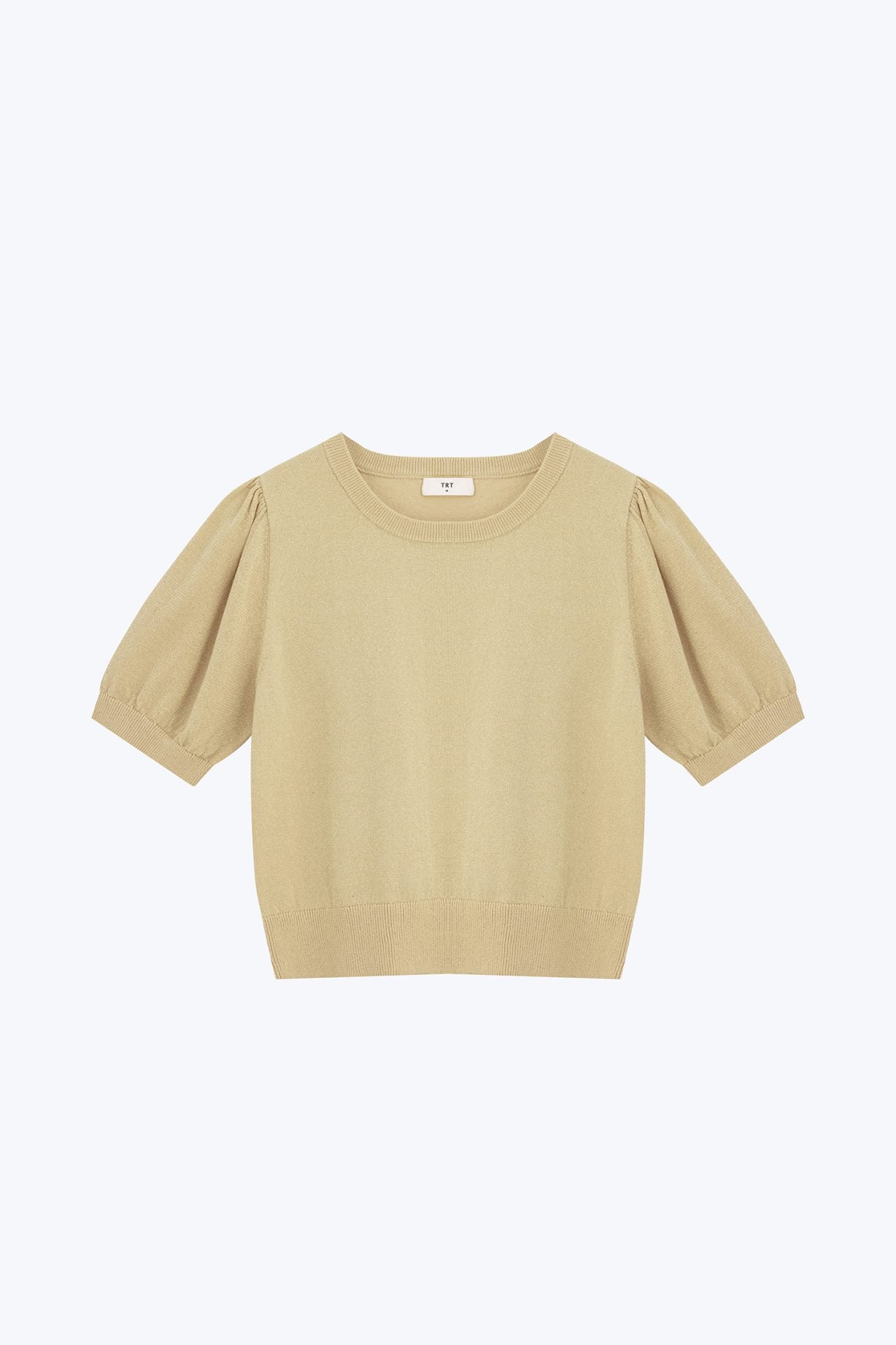 Knitted Puff Sleeve Shimmer Top - Shimmer Gold