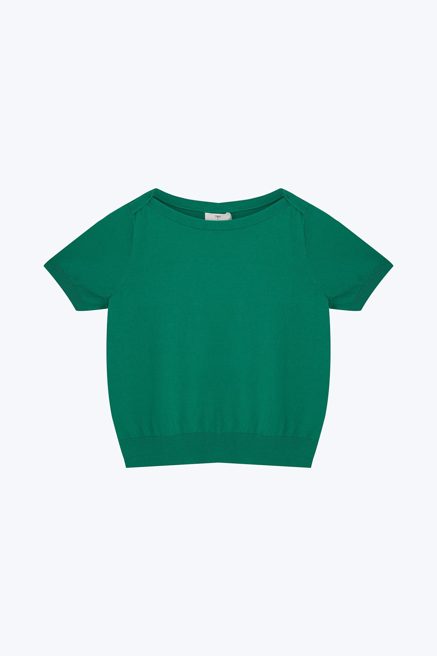 Knitted Boat Neck Top - Green
