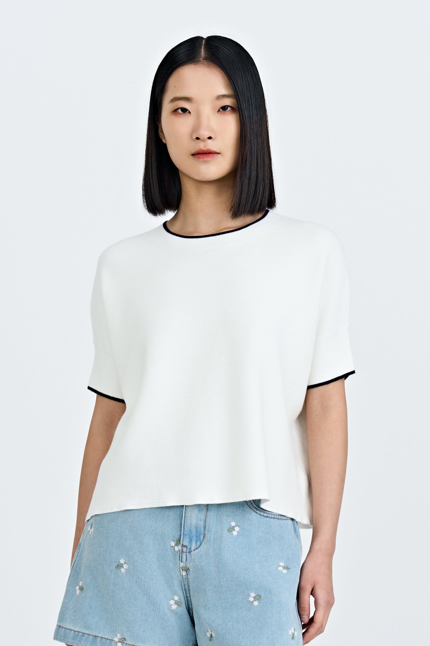 Knitted Contrast Top - Cream – The Restyle Trait Malaysia