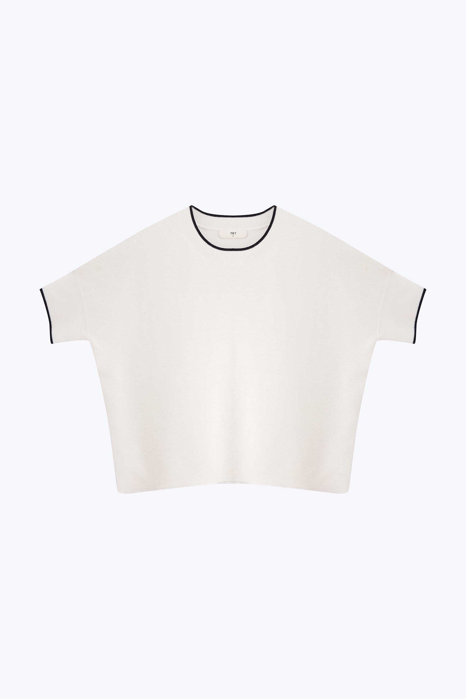 Knitted Contrast Top - Cream