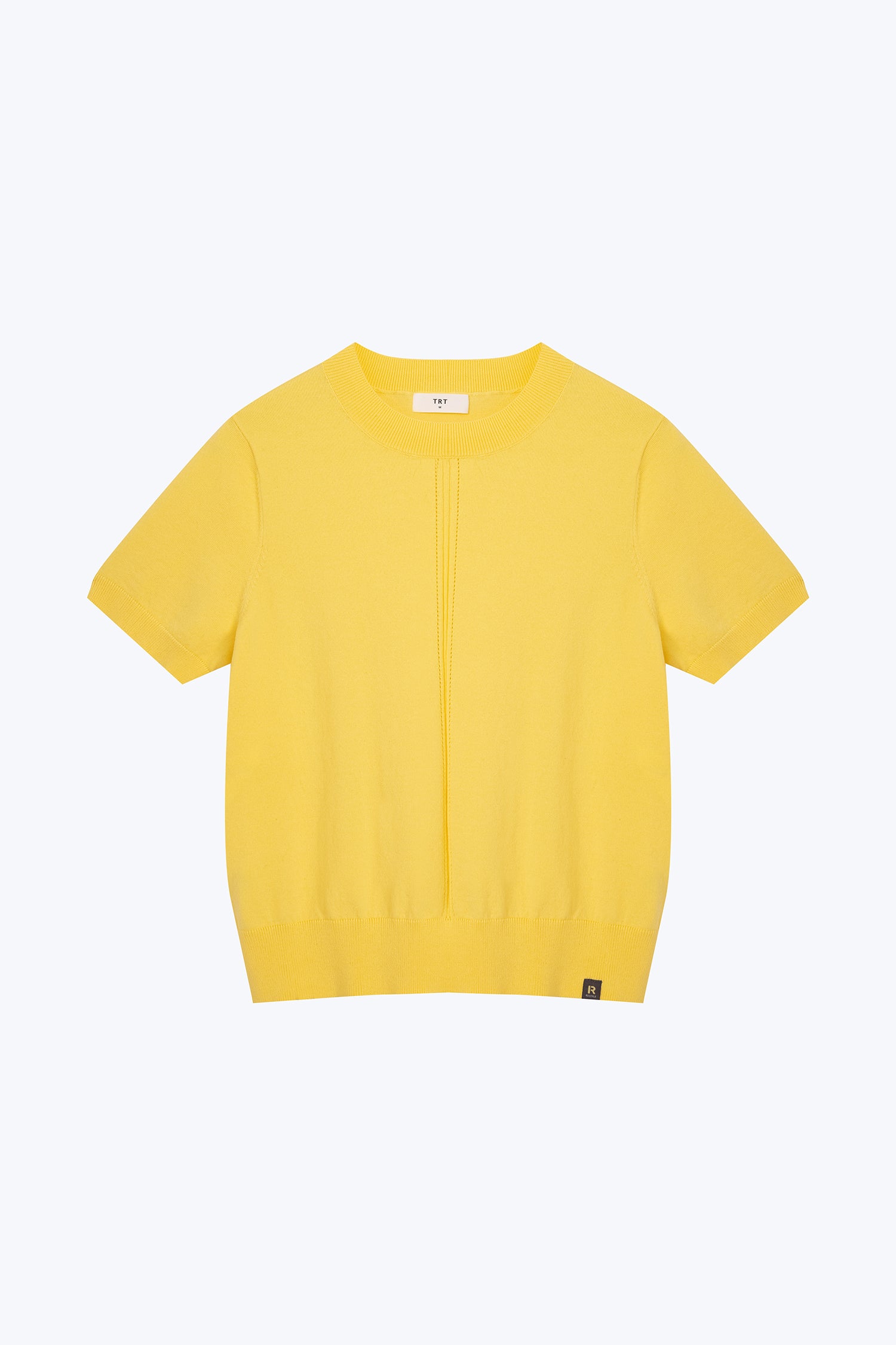 Knitted Short Sleeve Top - Canary