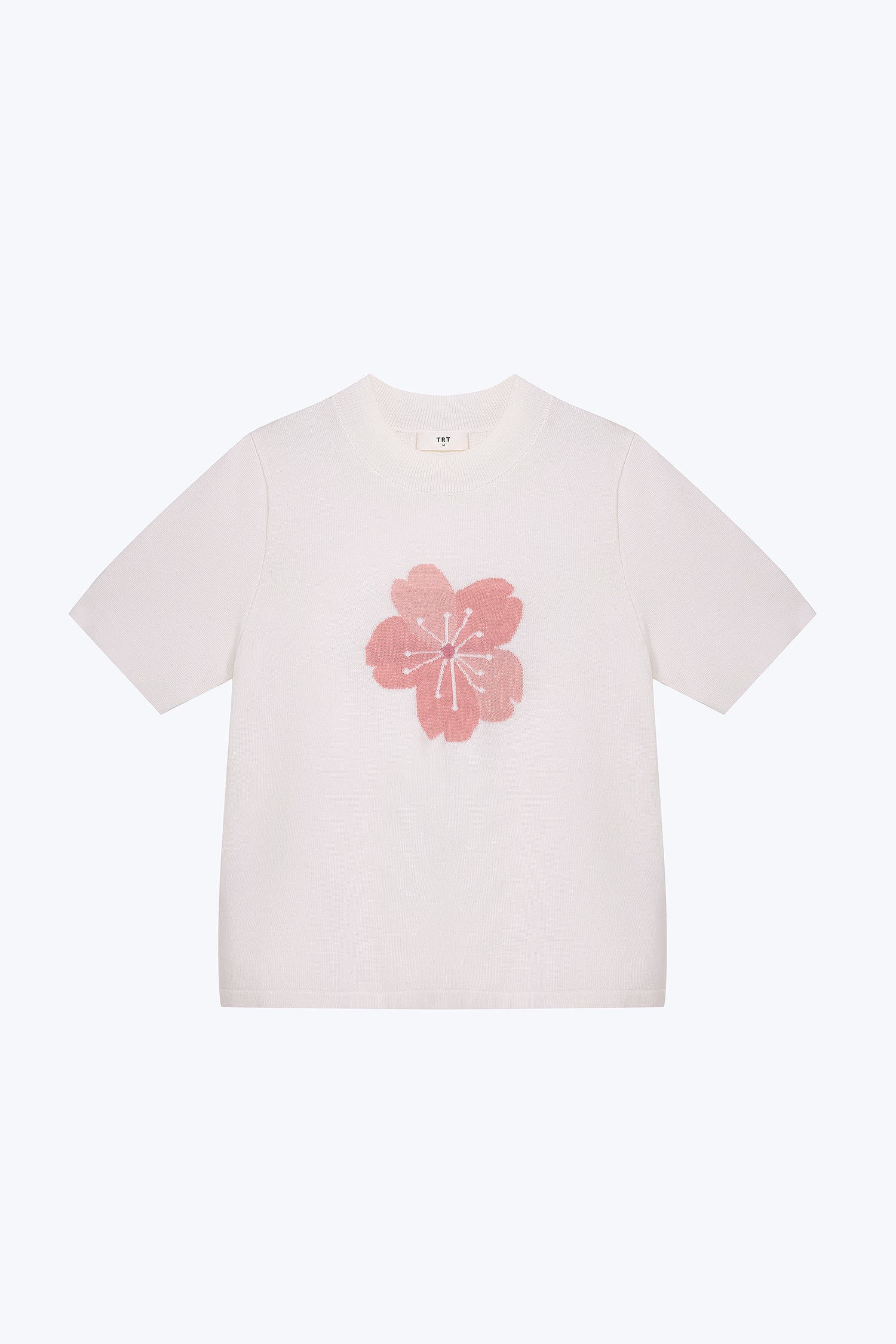 Knitted Floral Top - Cream