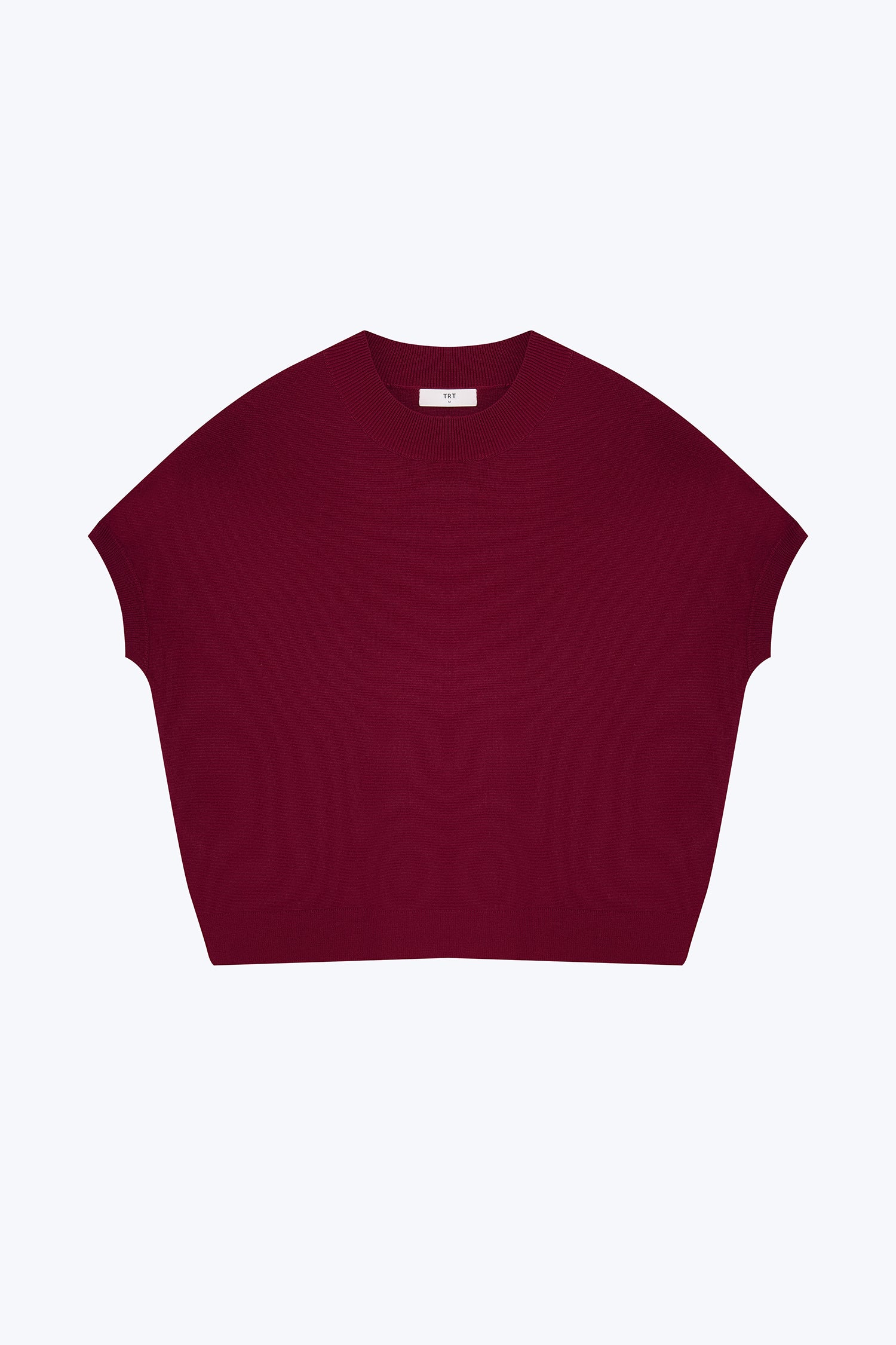 Knitted Wide Cut Top - Burgundy