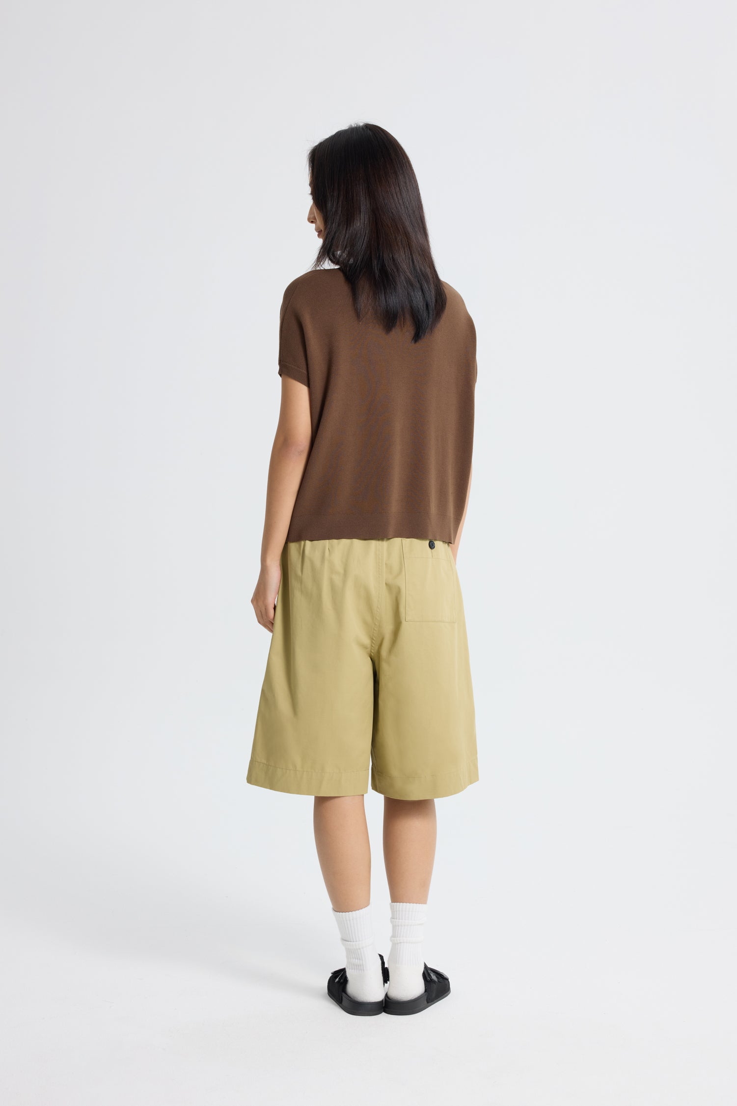 Knitted Wide Cut Top - Cocoa