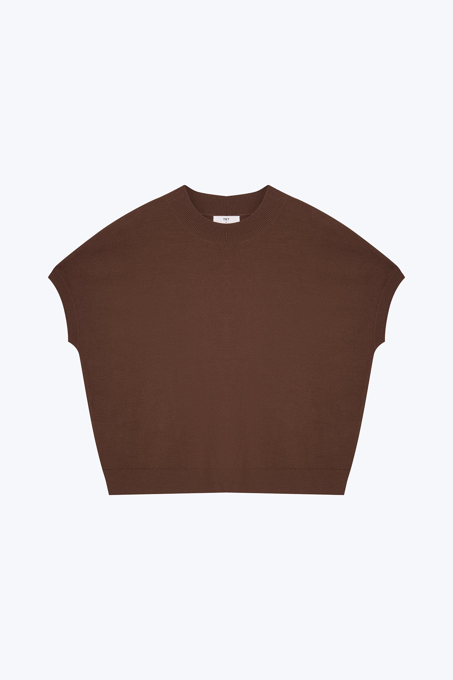 Knitted Wide Cut Top - Cocoa