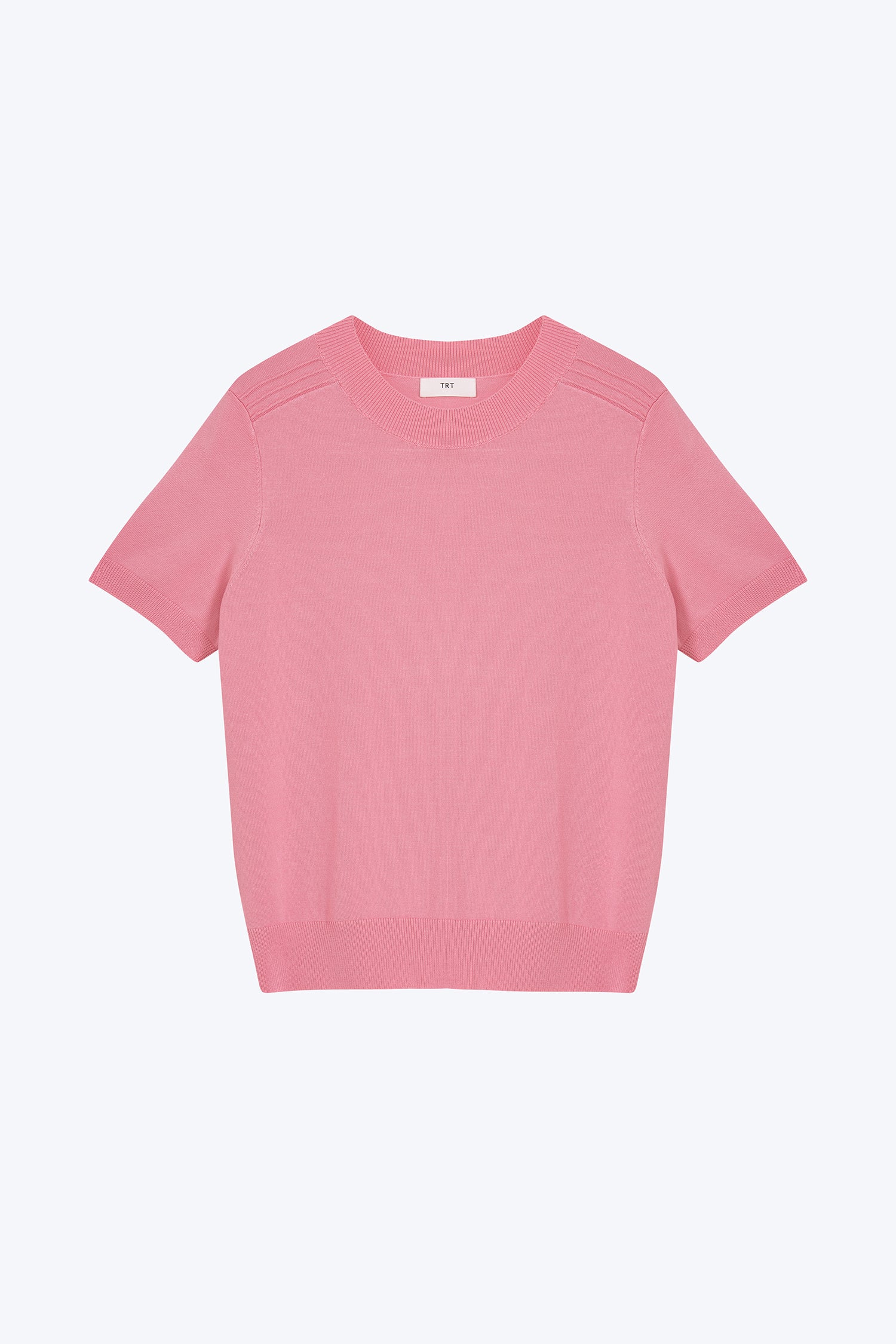 Knitted Short Sleeve Top - Pink