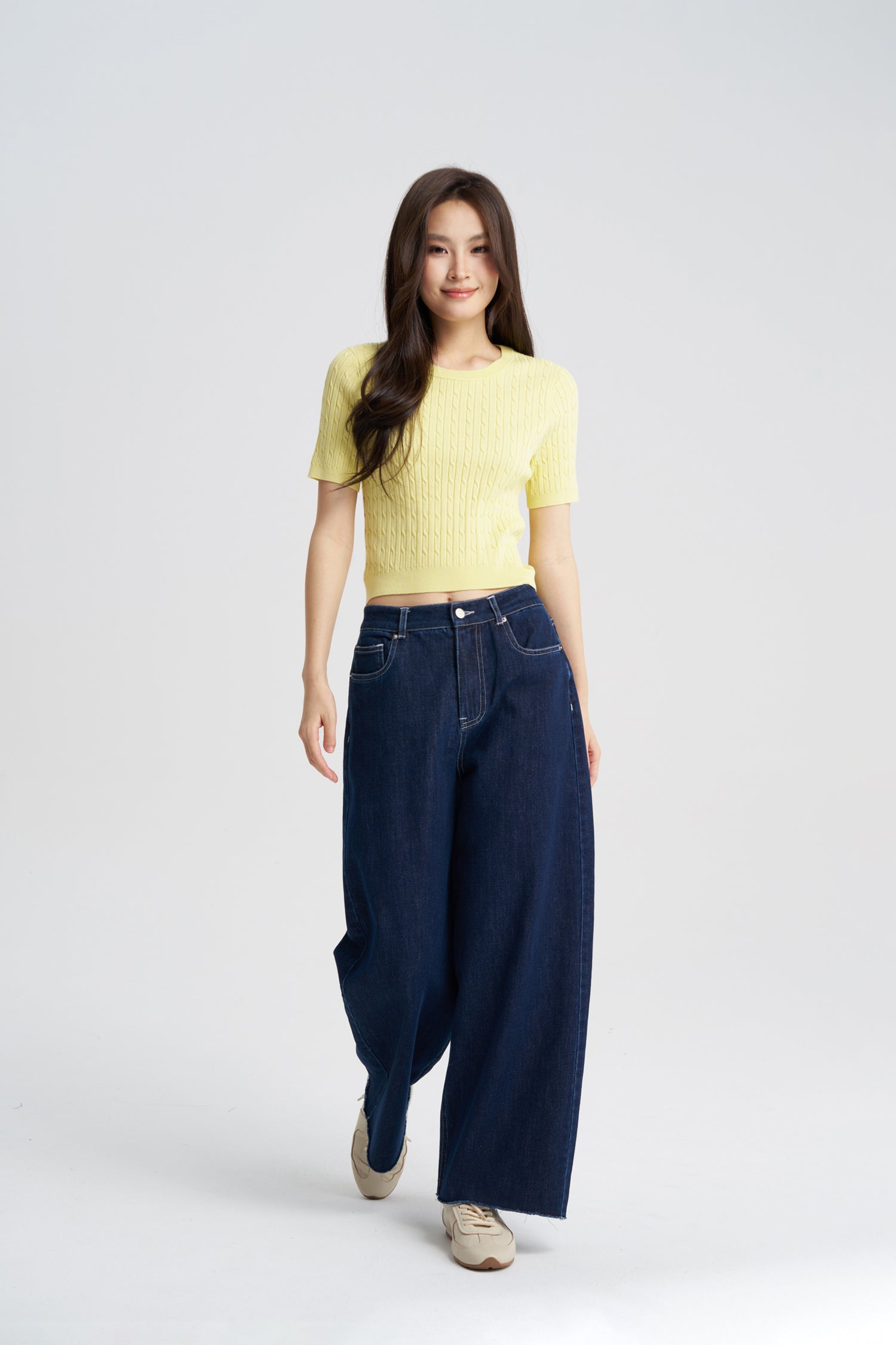 Knitted Cable Top - Canary
