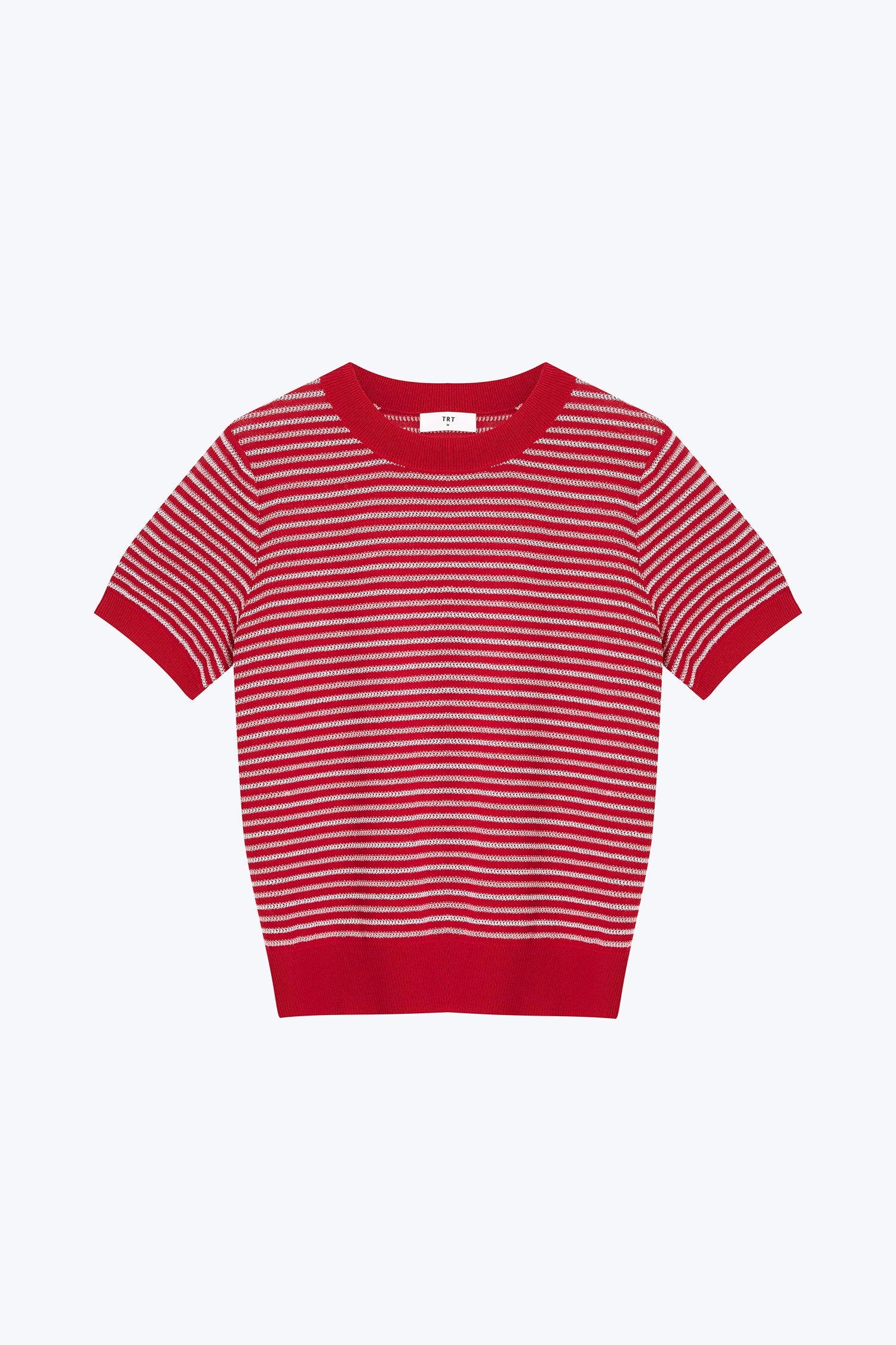 Knitted Striped Top - Stripes Red
