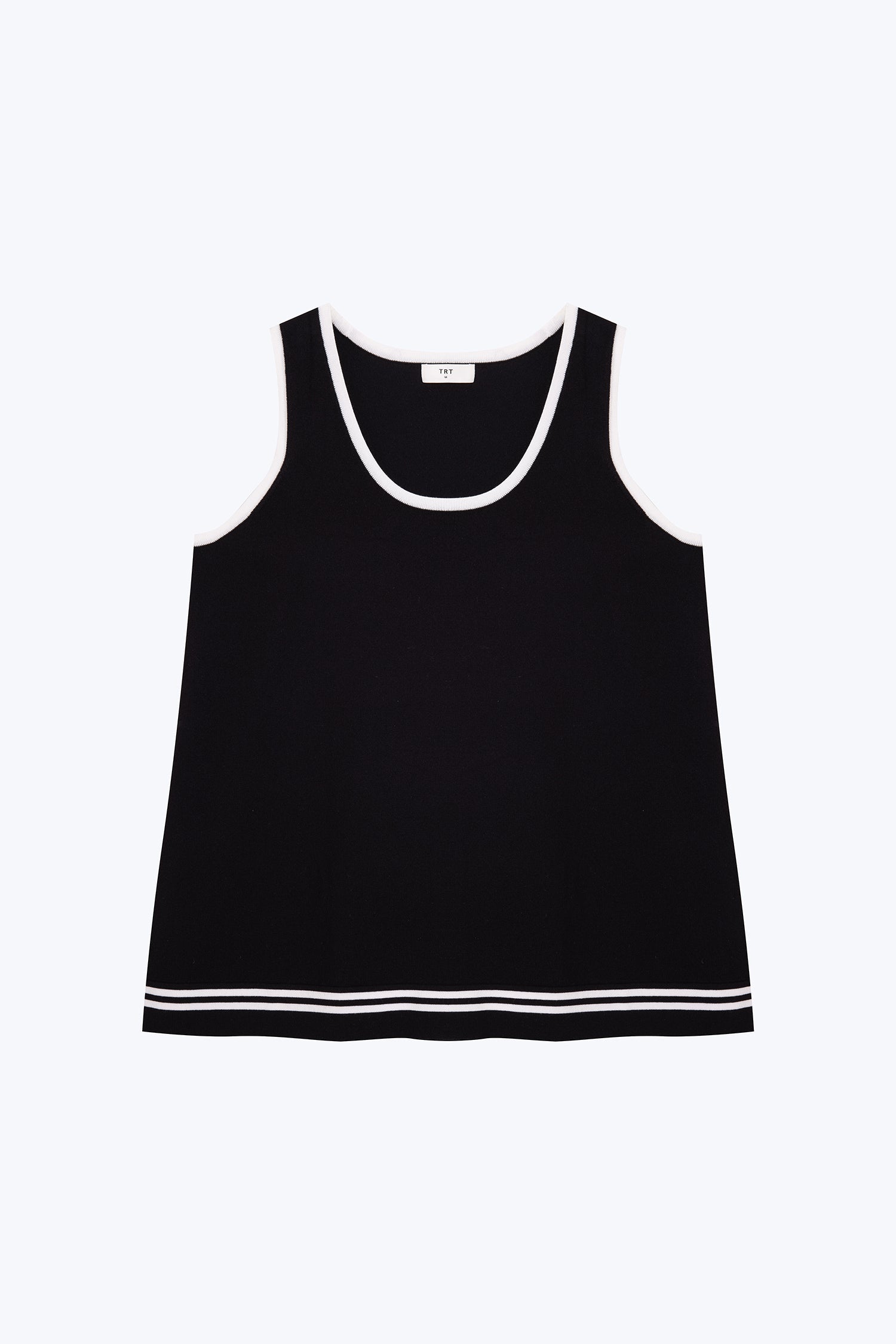 Knitted Sleeveless Tunic - Black