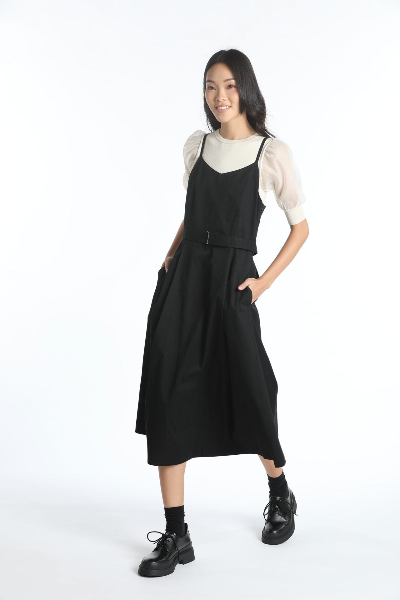 Knitted Puff Sleeves Top - Ecru