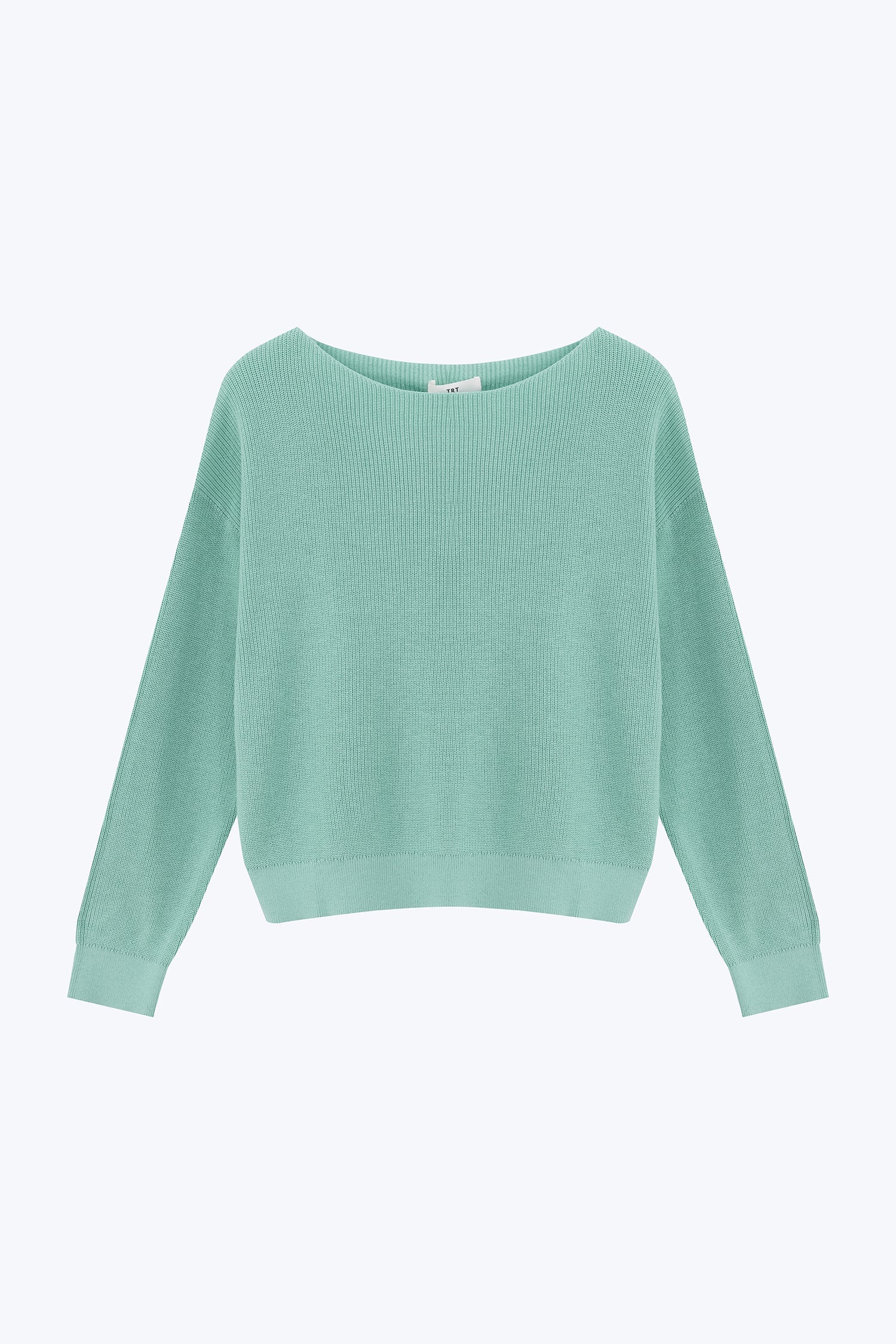 Knitted Boat Neck Top - Mint