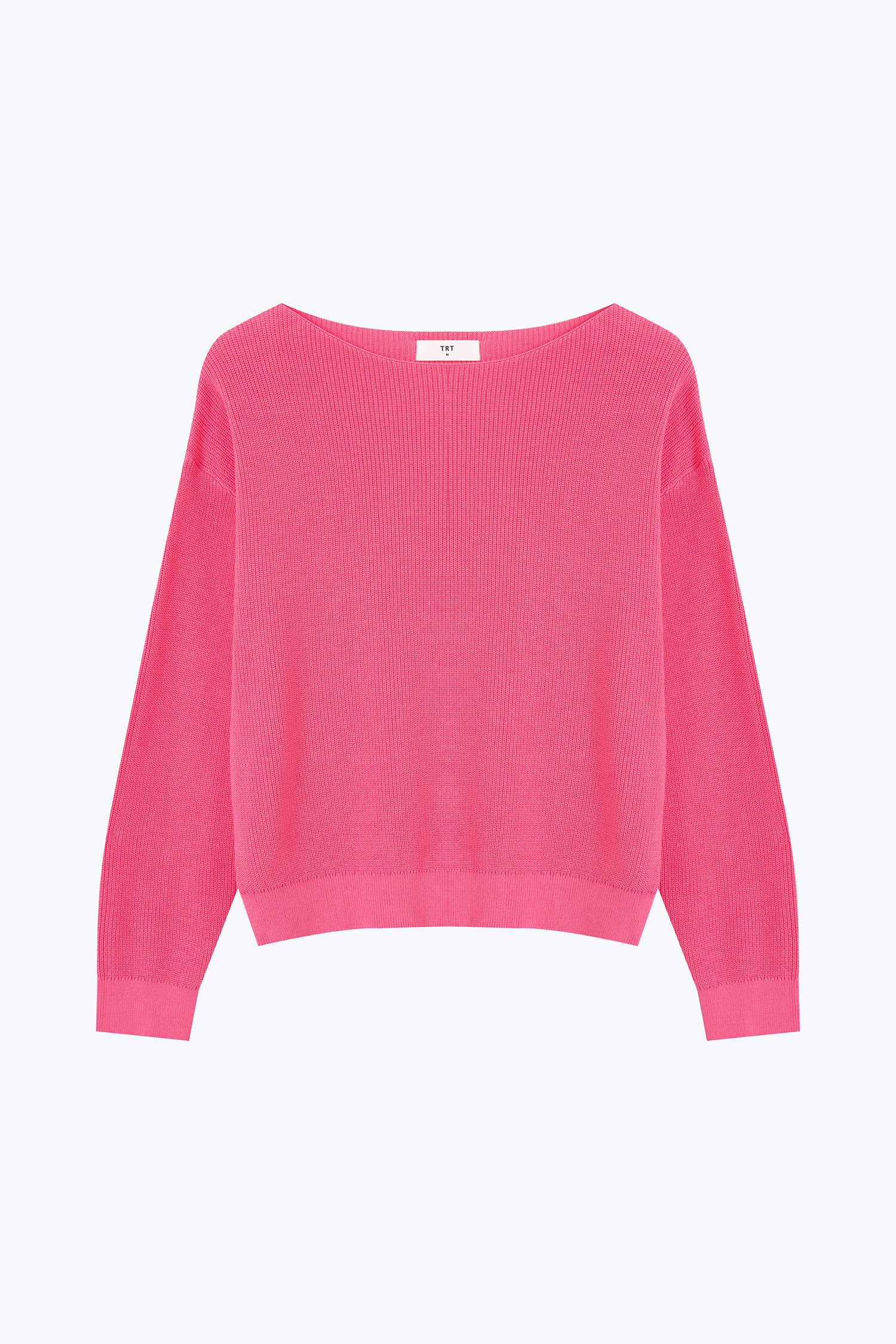 Knitted Boat Neck Top - Pink