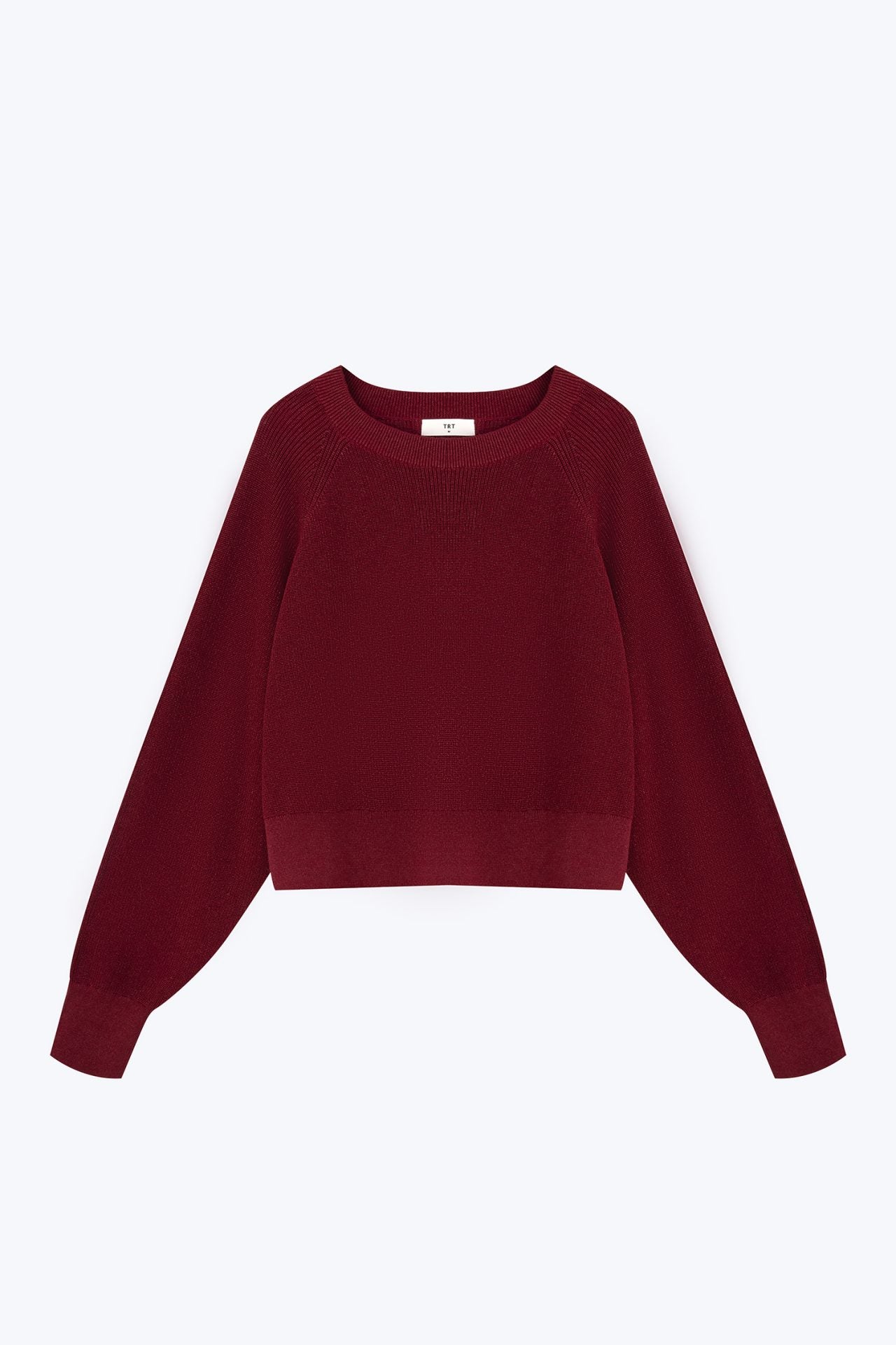 Knitted Long Sleeve Shimmer Sweater - Shimmer Burgundy