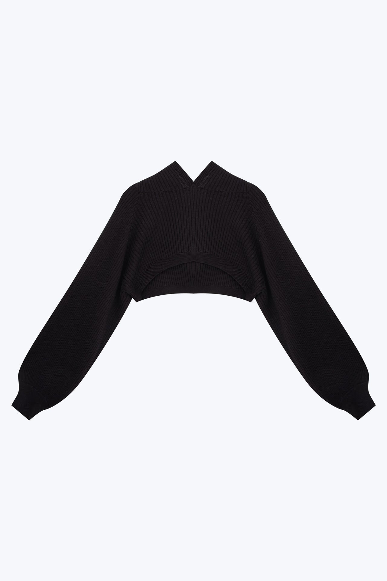 Knitted Cropped Hoodie Sweater