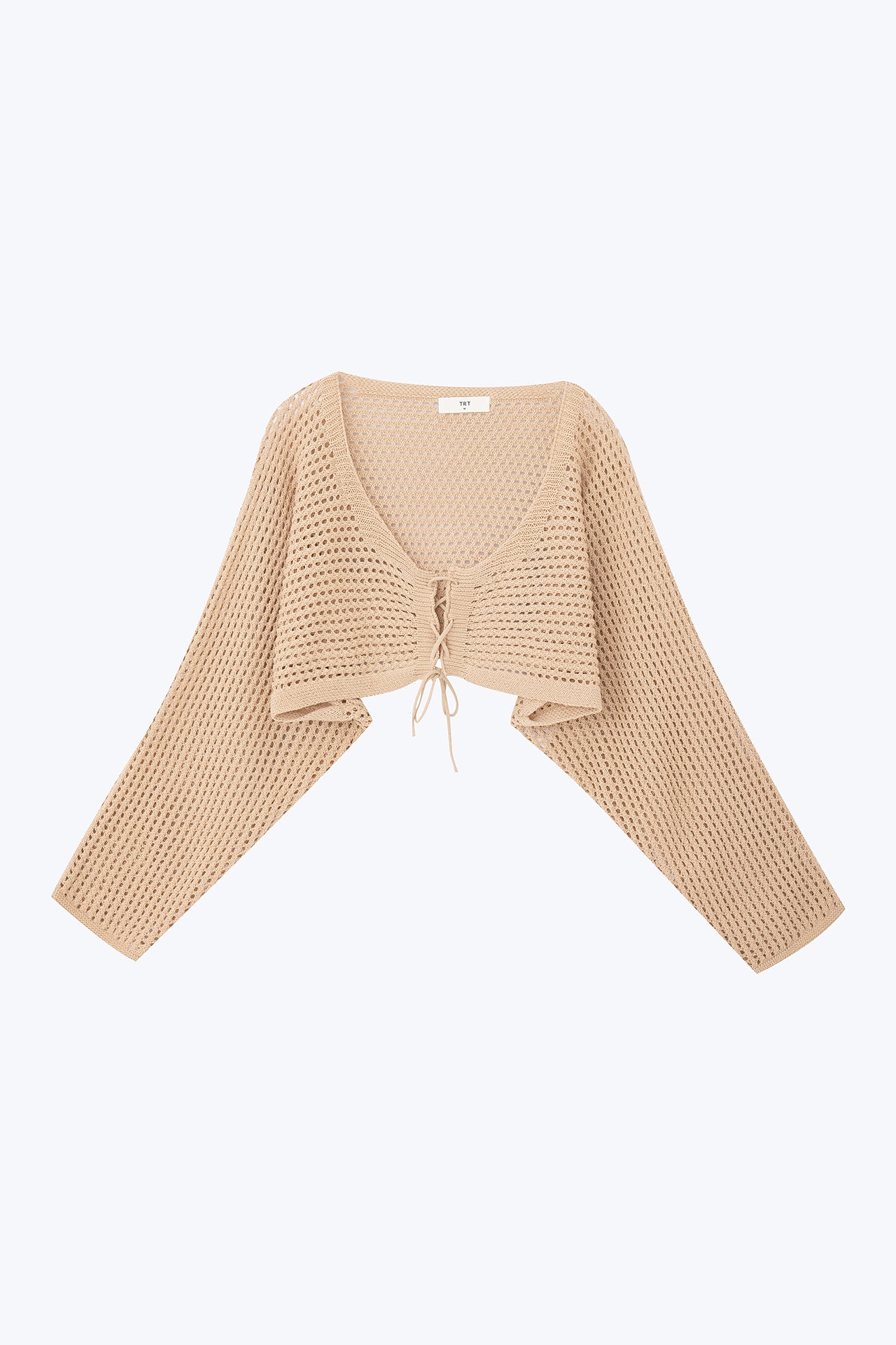 Knitted Mesh Cardigan - Khaki