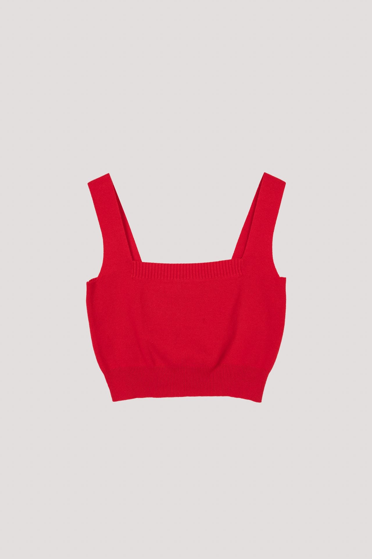 Knit Square Neck Crop Top