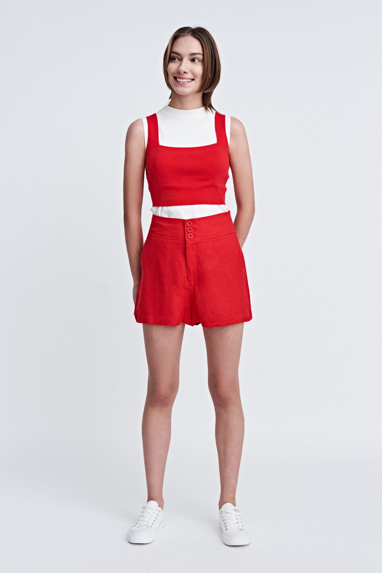 Knit Square Neck Crop Top