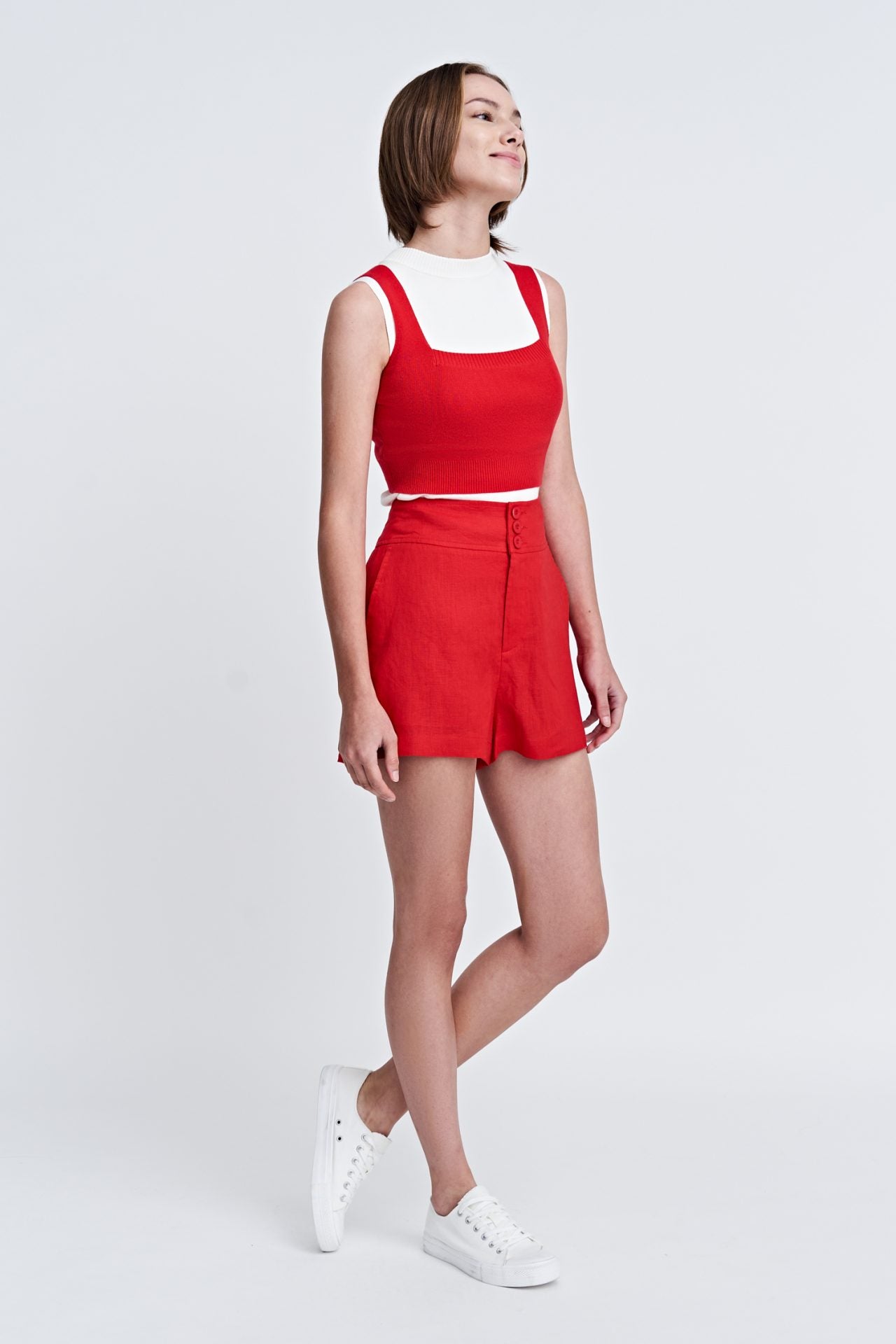 Knit Square Neck Crop Top