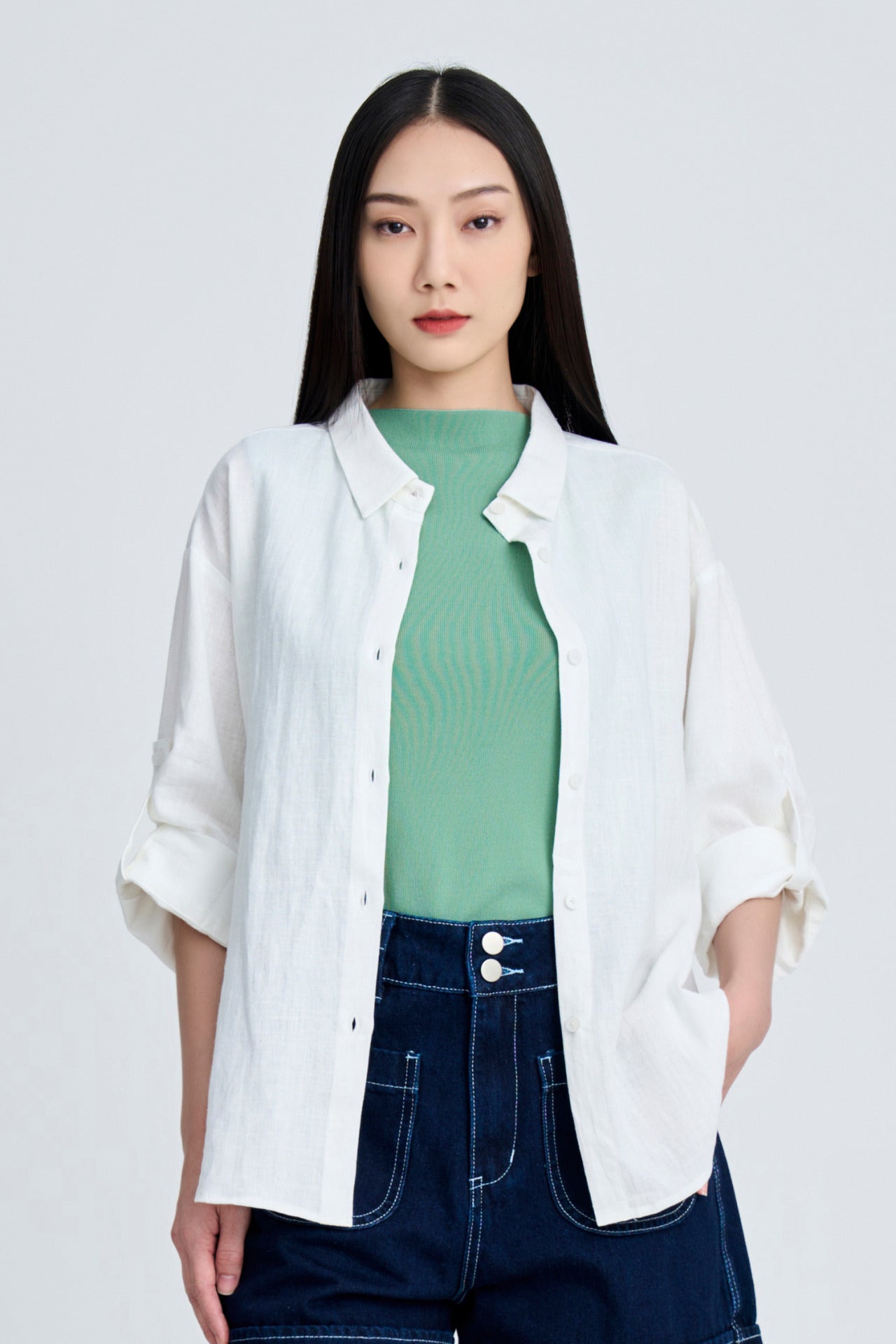 Knitted Funnel Neck Top