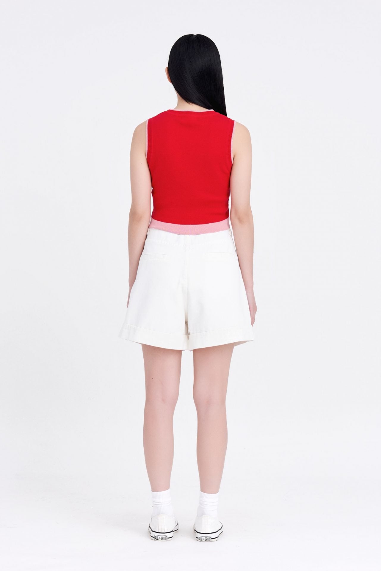 Knitted Colourblock Cropped Top