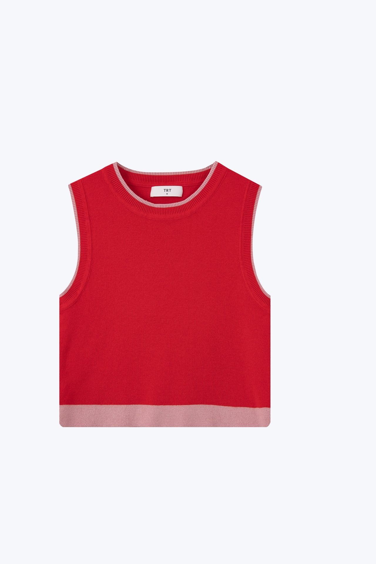 Knitted Colourblock Cropped Top