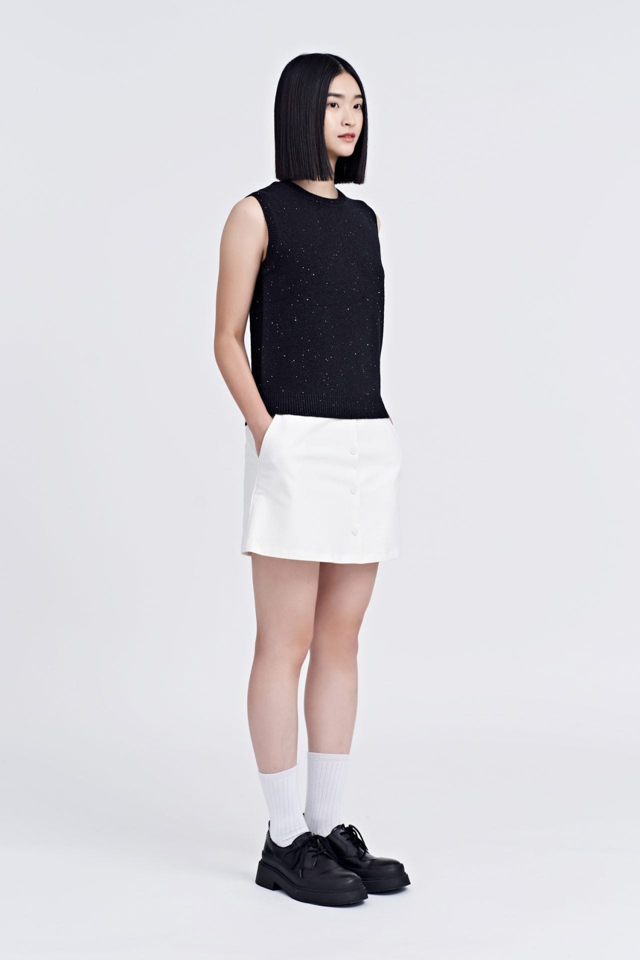 Knitted Shimmer Sleeveless Top