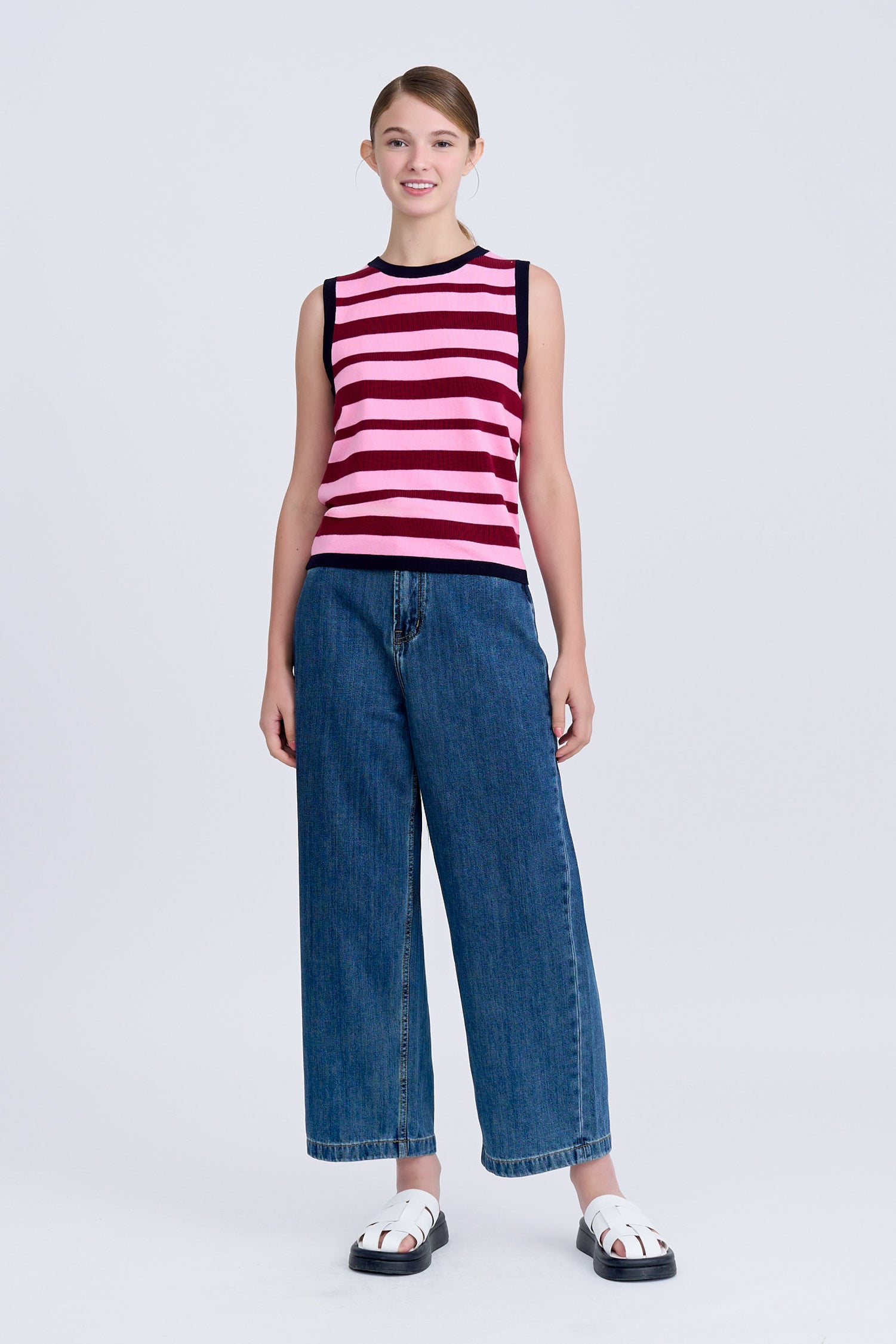 Knitted Striped Racerback Top