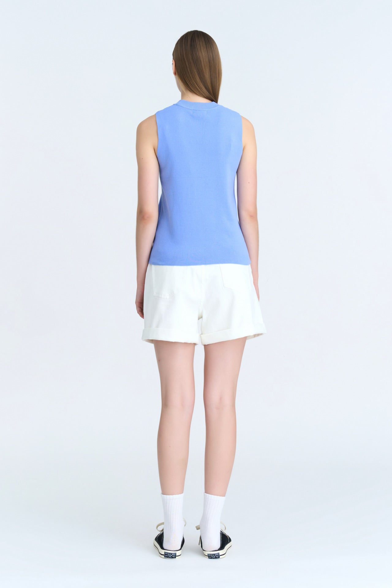 Knit Regular Sleeveless Top - Periwinkle