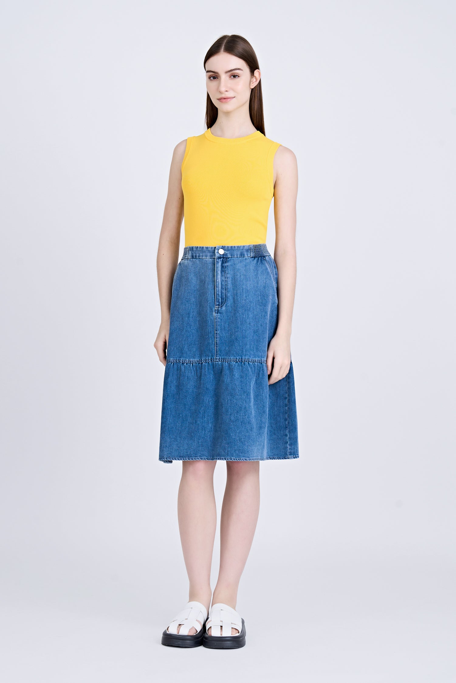 Knitted Sleeveless Top - Cadmium Yellow