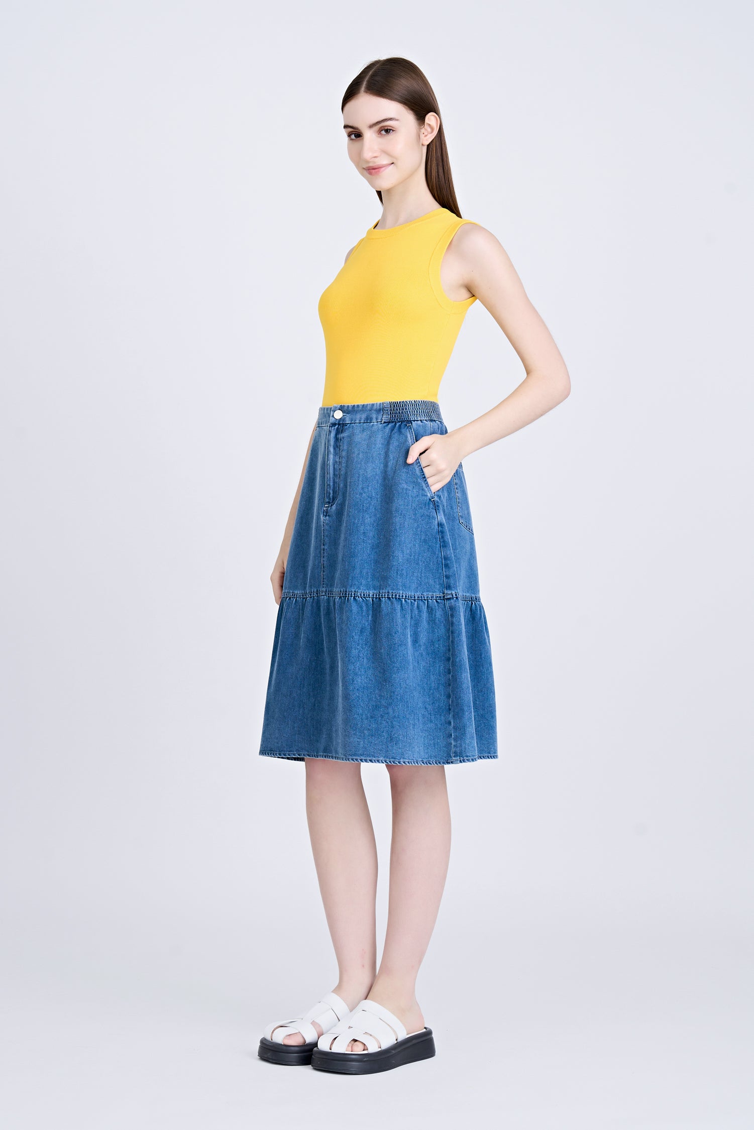 Knitted Sleeveless Top - Cadmium Yellow