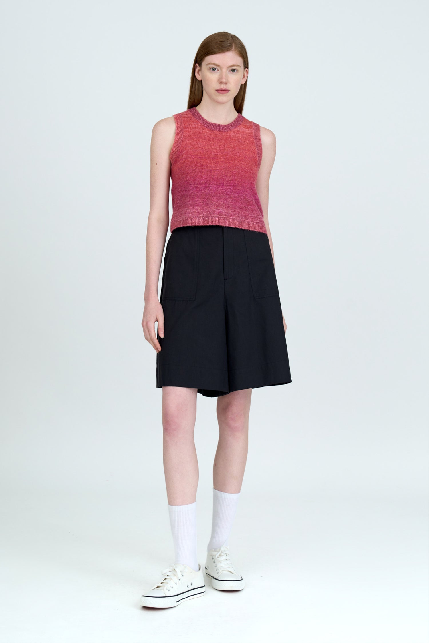 Knitted Gradient Sleeveless Top - Rosewood
