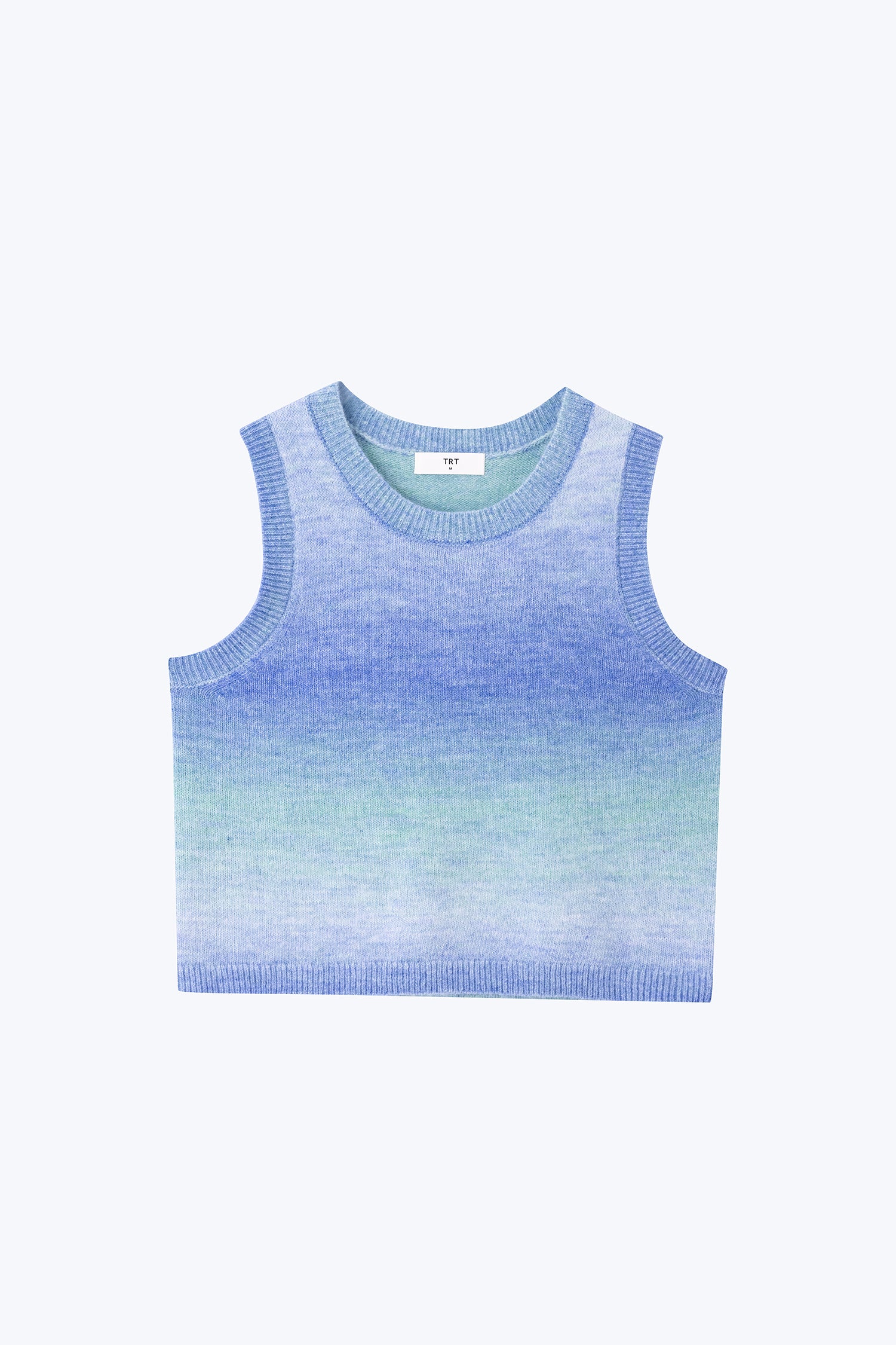 Knitted Gradient Sleeveless Top - Aqua