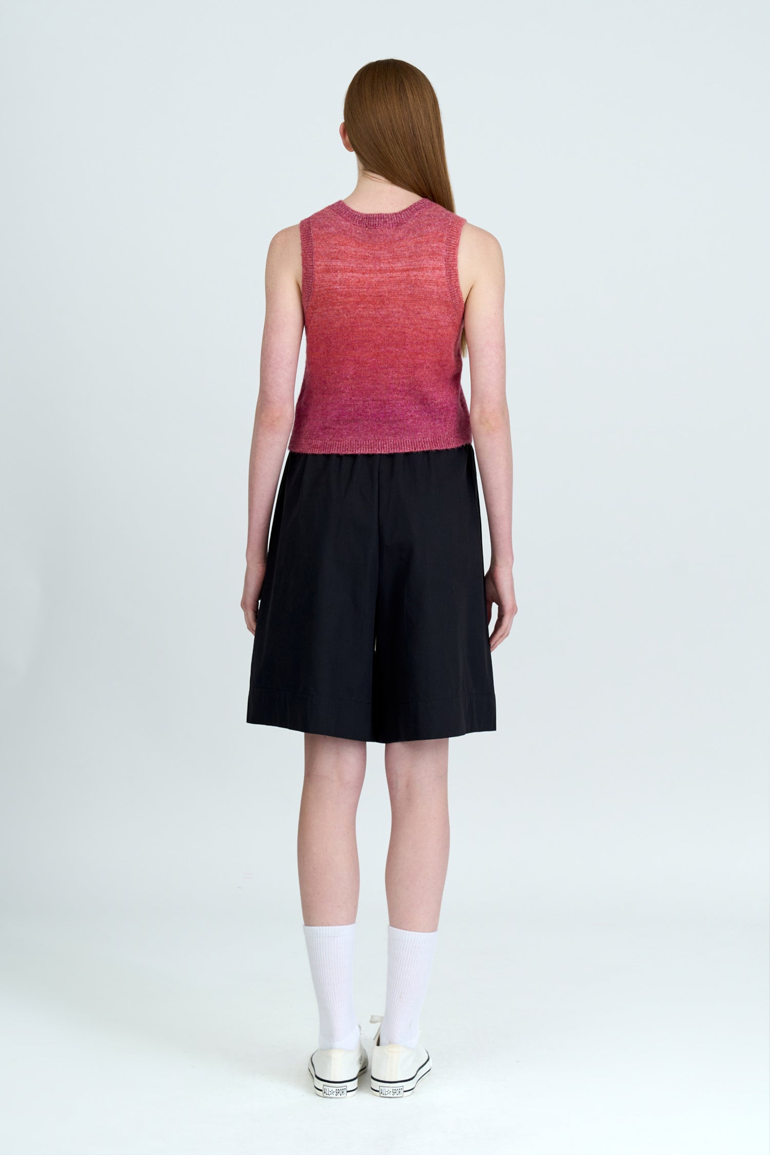 Knitted Gradient Sleeveless Top - Rosewood