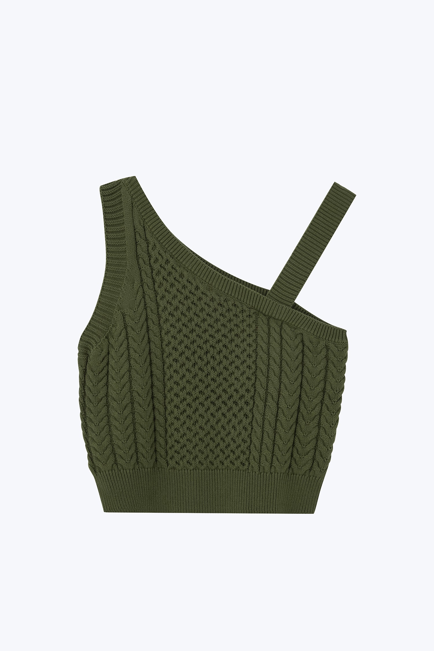 Asymmetric Cable Knit Top