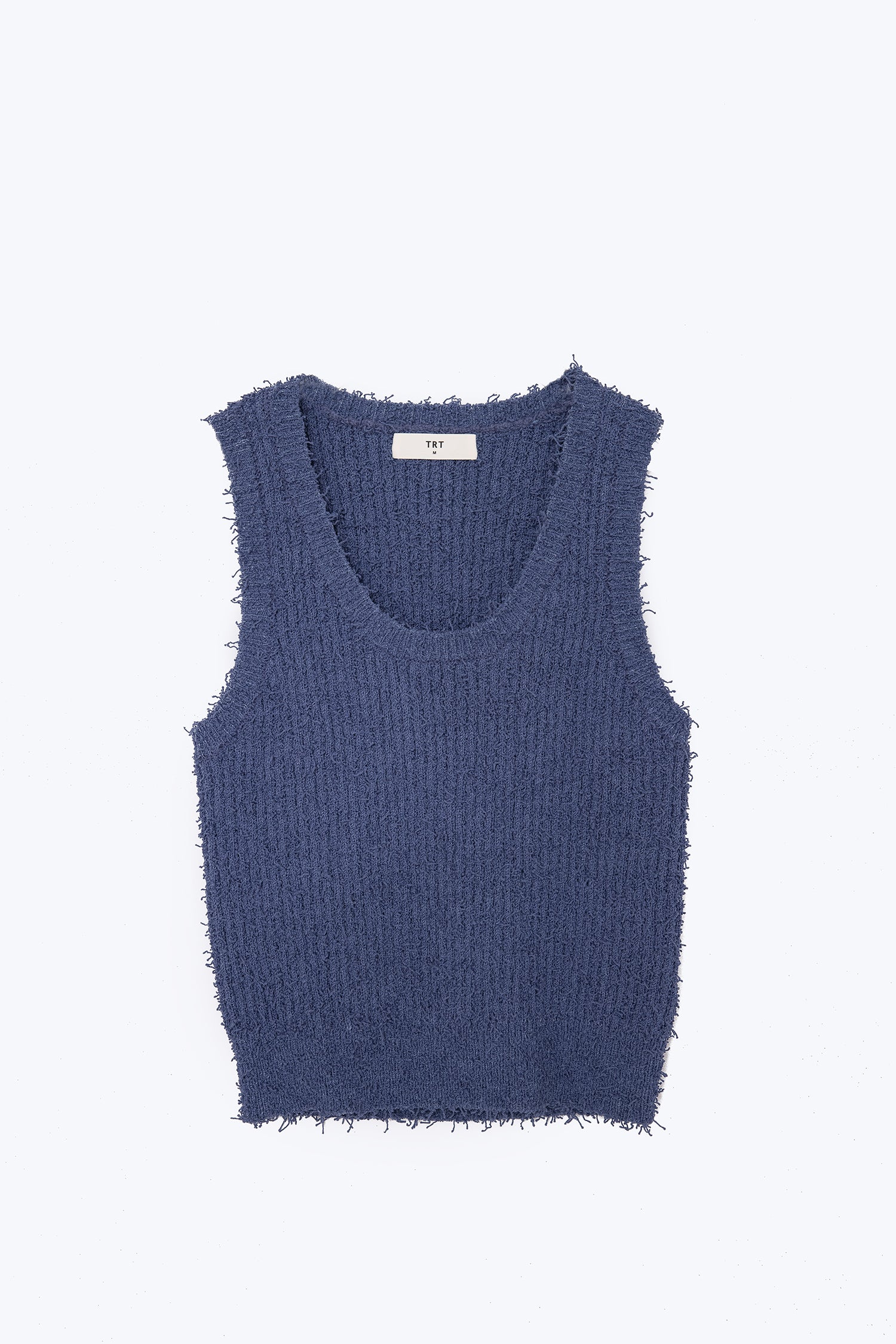 Knitted Furry Top - Denim