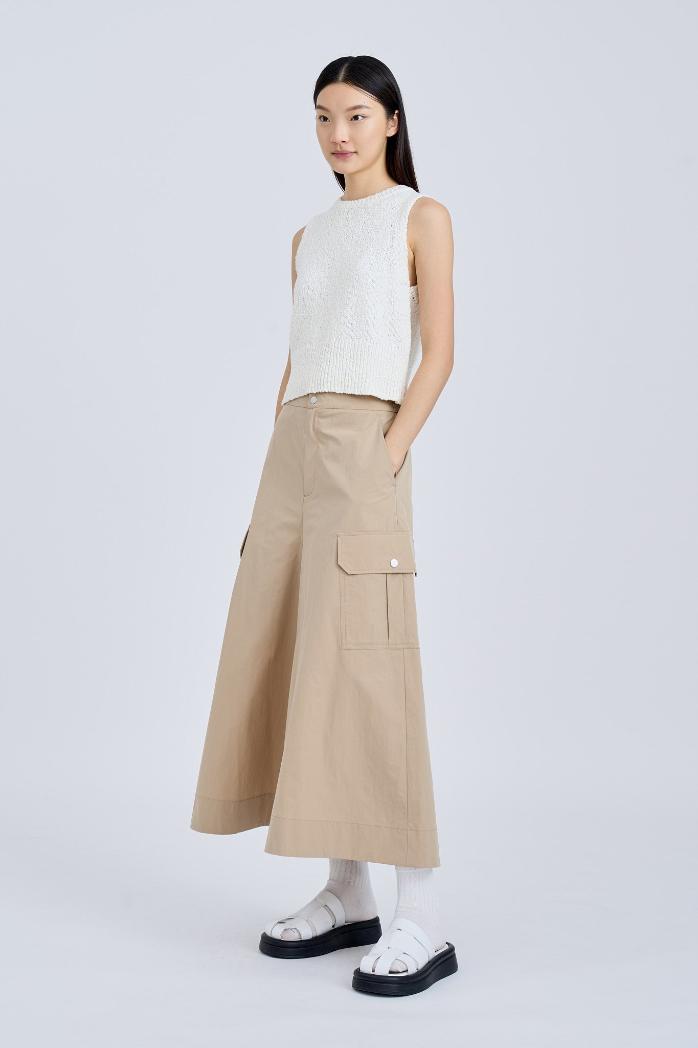 Knitted Textured Top - Cream