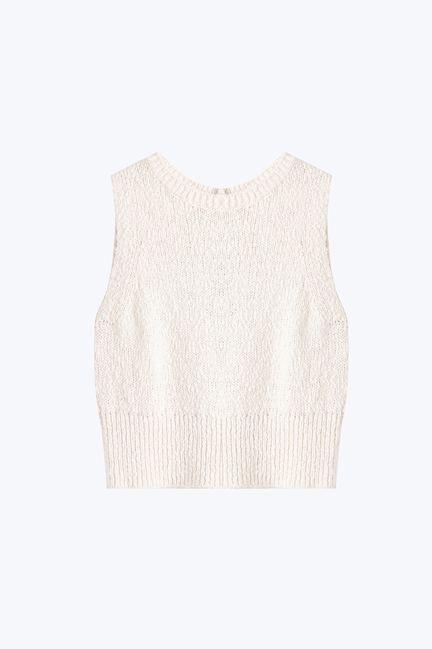 Knitted Textured Top - Cream