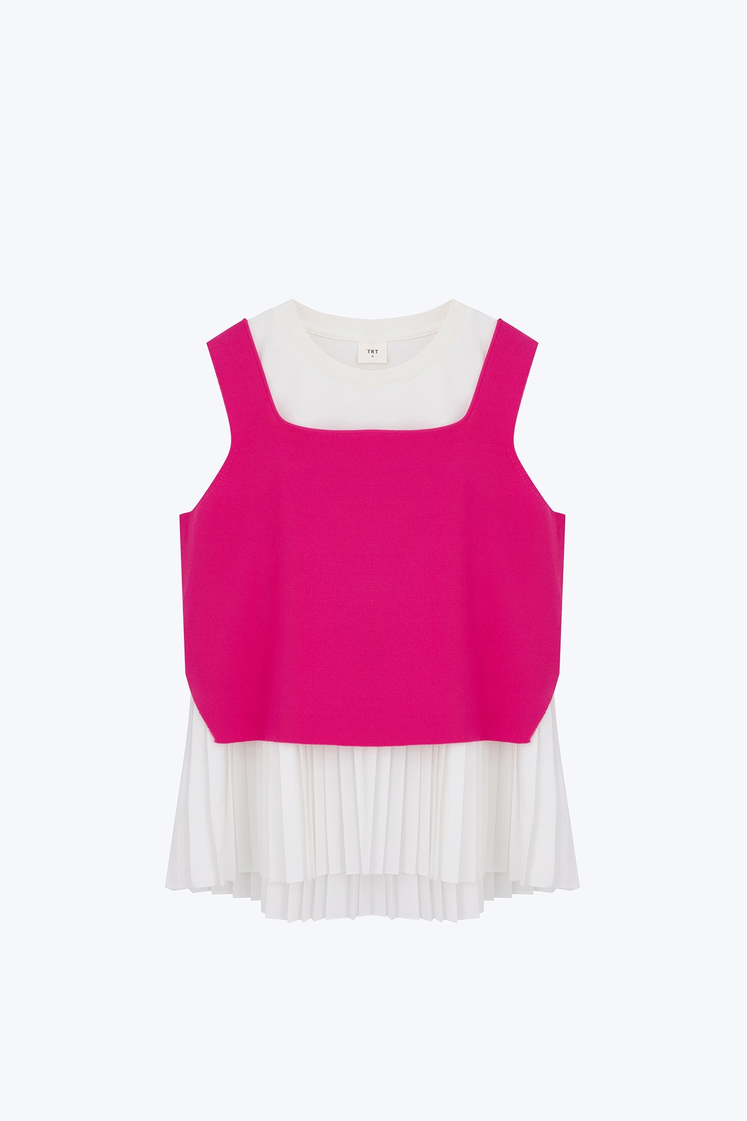 Knitted Two-Piece Pleated Top - Magenta