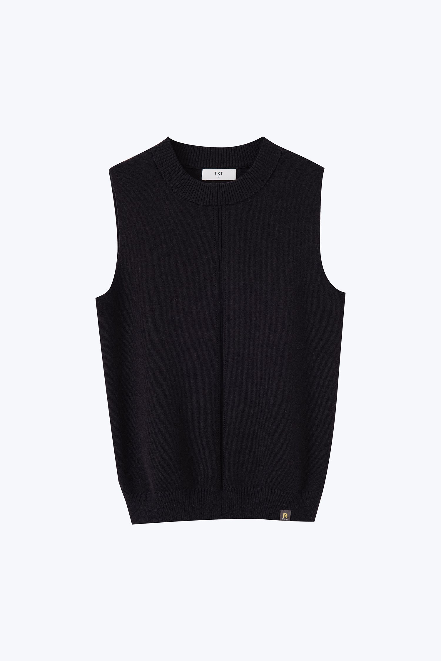 Knitted Sleeveless Top - Black