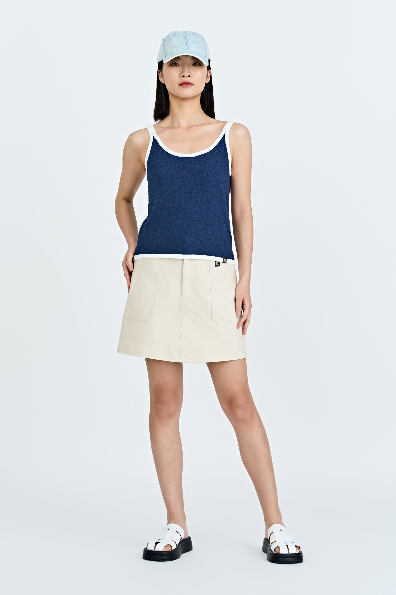 Contrast Camisole - Navy